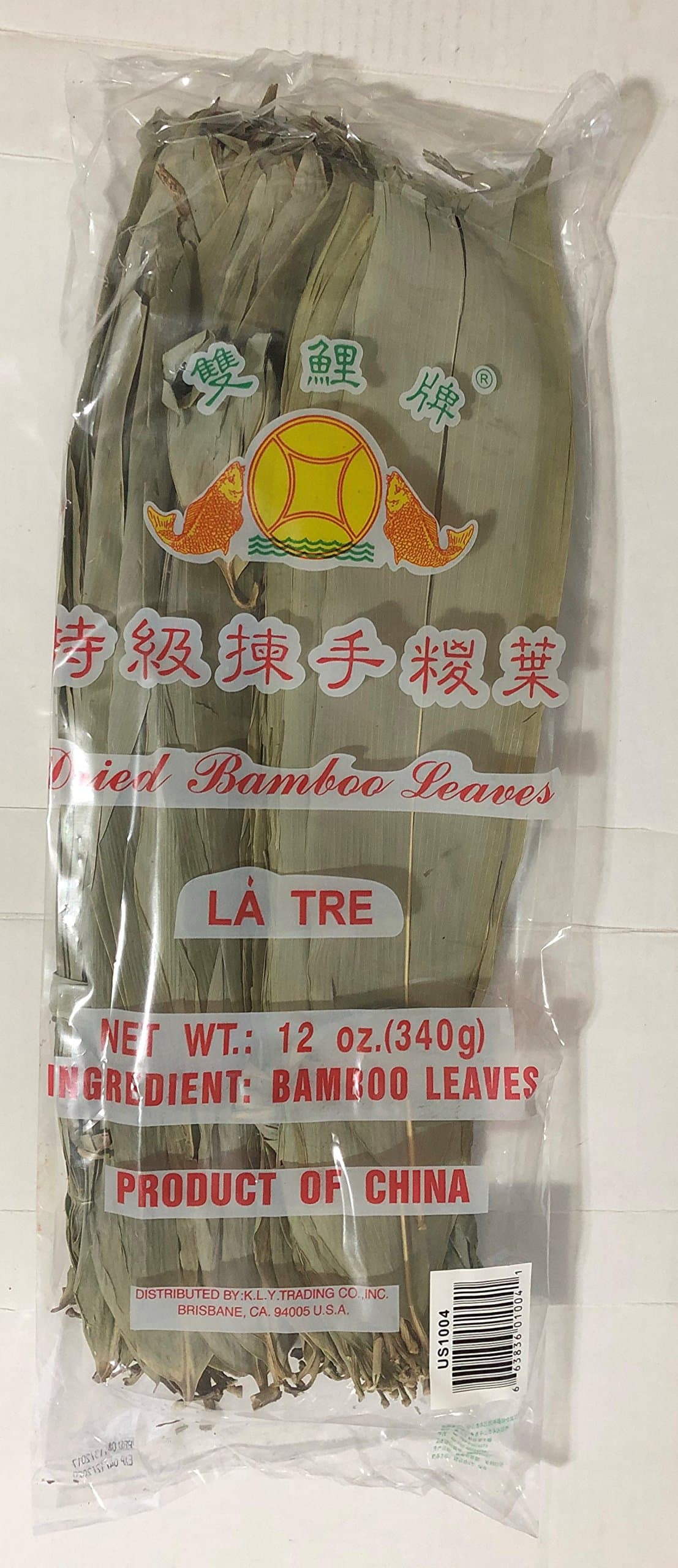 12oz Twin Fish Dried Bamboo Leaves, One Bag