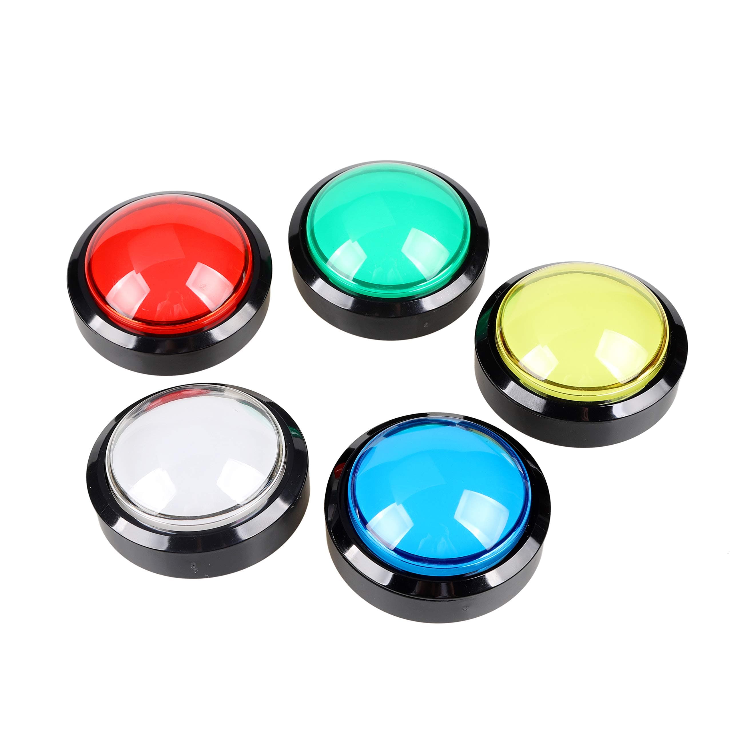 EG STARTS 5X New 60mm Dome Shaped LED Illuminated Push Buttons for Arcade Coin Buttons Machine Operated Games DC 12V