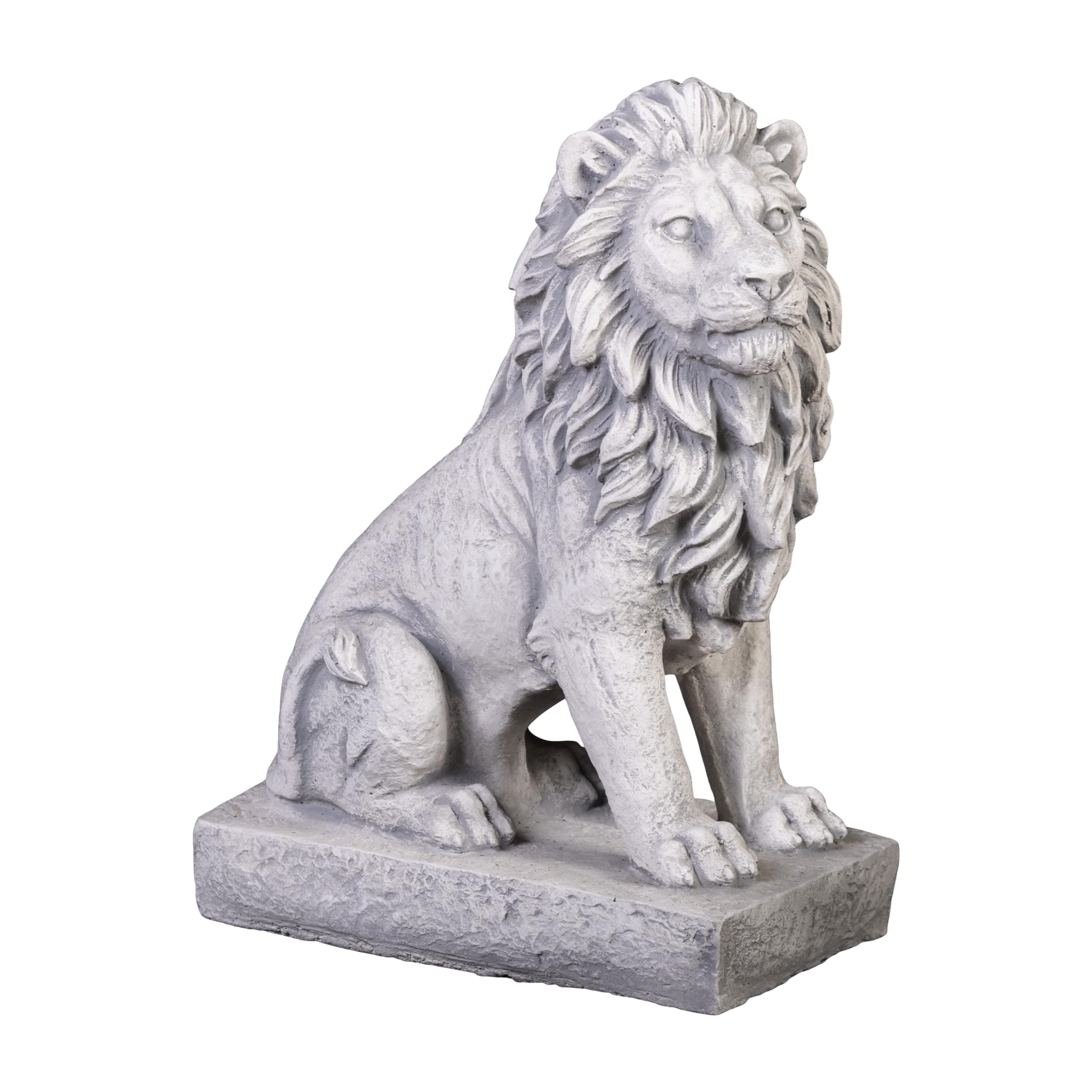 gartendekoparadies.de Small lion on the right, stone figure, H. 34 cm, 10 kg, gray, frost-proof made of cast stone for outdoor use (right)