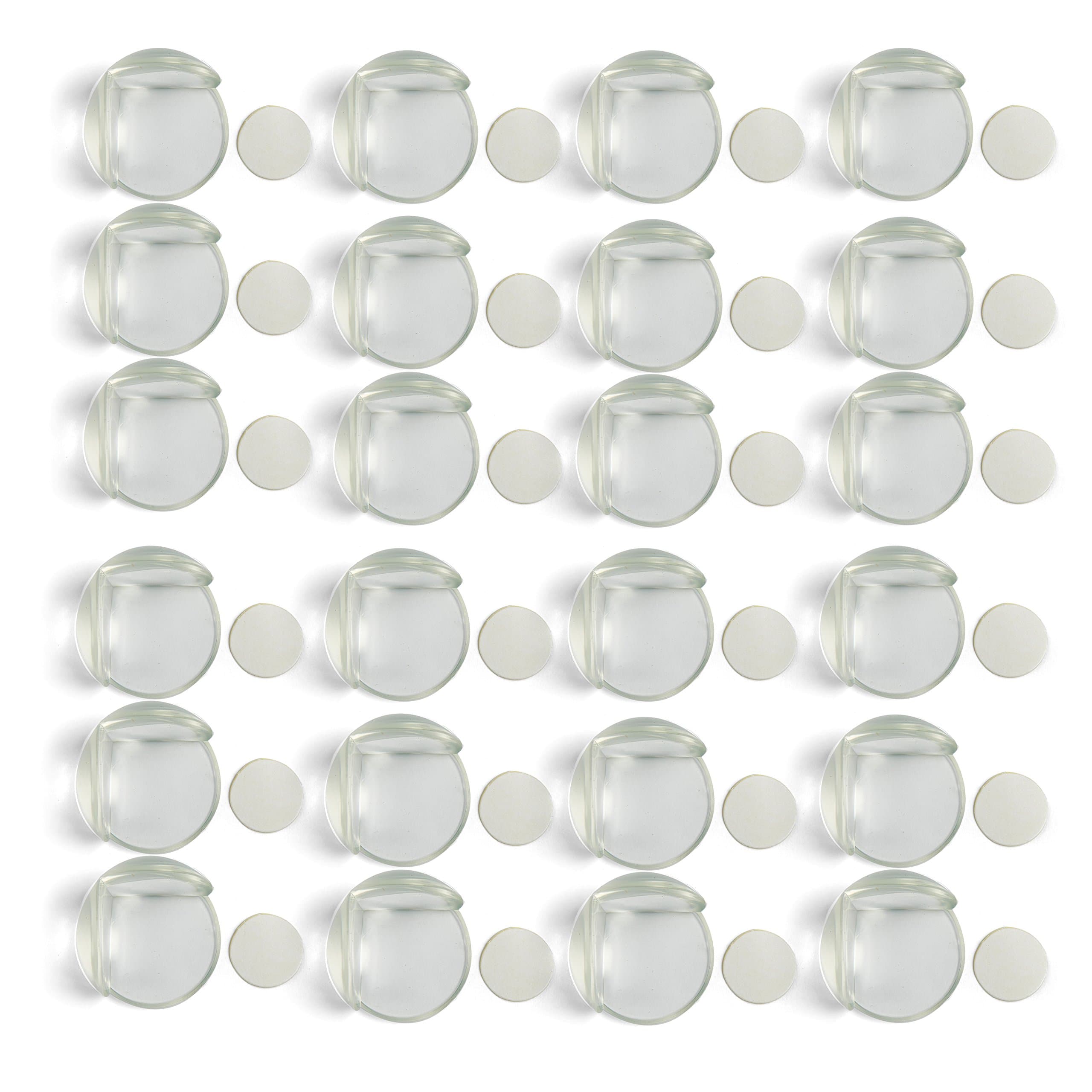 Baby Safety Table Corner Guard Set by Aboventi: 25-Pack Clear Corner Round Protectors Set| Odor Free Transparent Corner Bumper Guards w/Easy-Stick Adhesive Tape| Top 360 Degree Child Proofing Corners