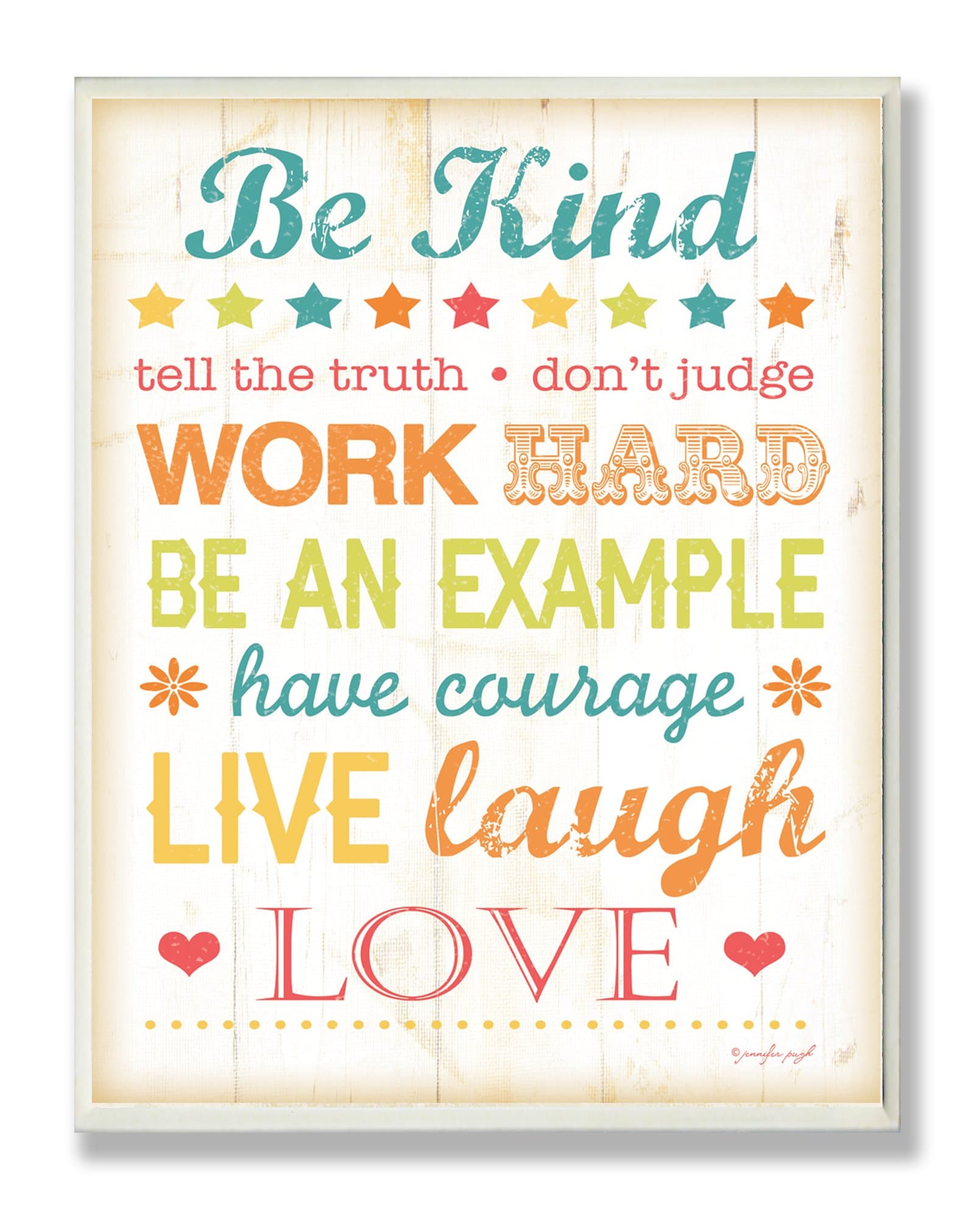 The Kids Room by Stupell Be Kind Typography Rectangle Wall Plaque, 11 x 0.5 x 15, Proudly Made in USA