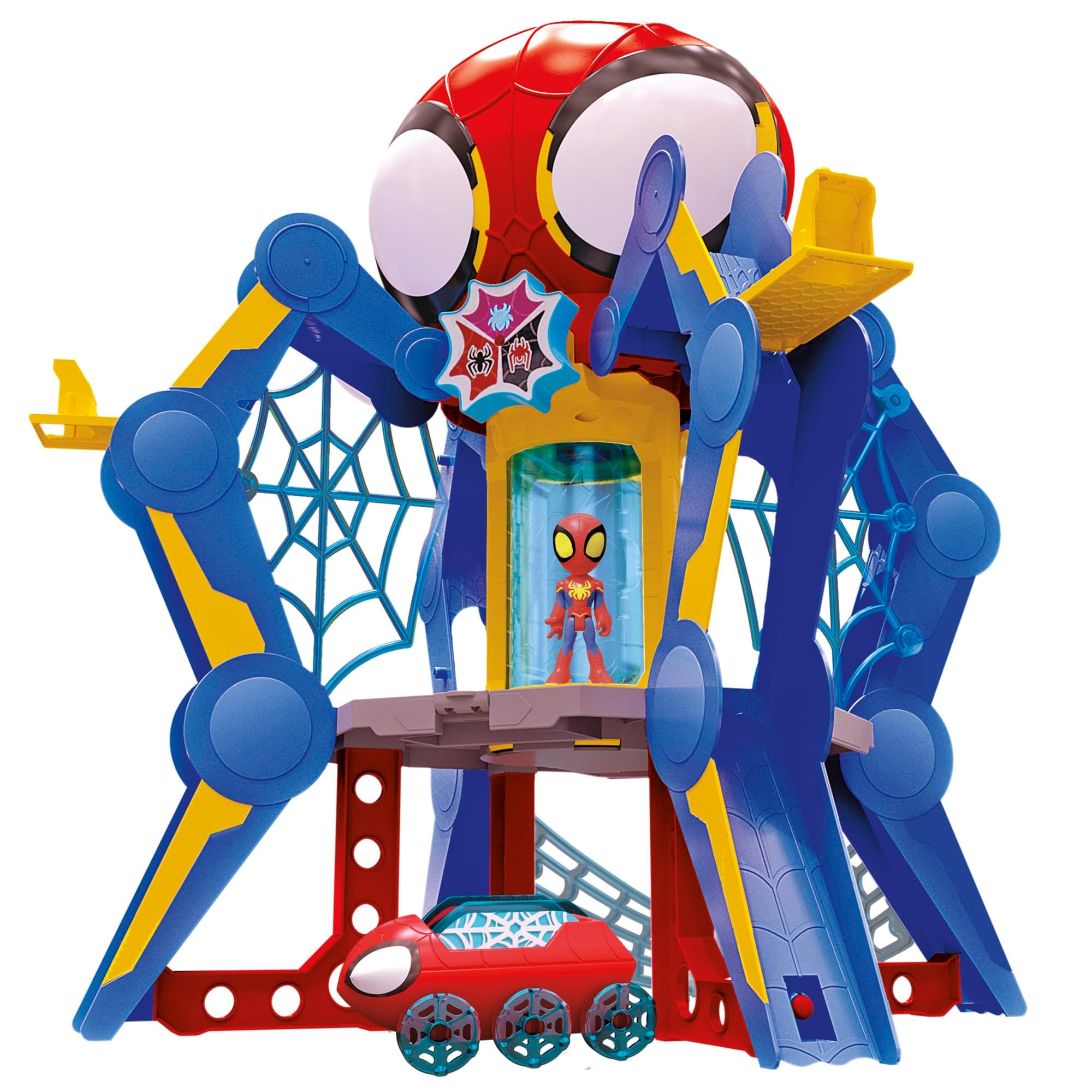 Spidey and His Amazing Friends Web-Spinners Web-Quarters, Kids Playset with Action Figure, Vehicle, and Accessories, Marvel Super Hero Toys, Ages 3 and Up, Large