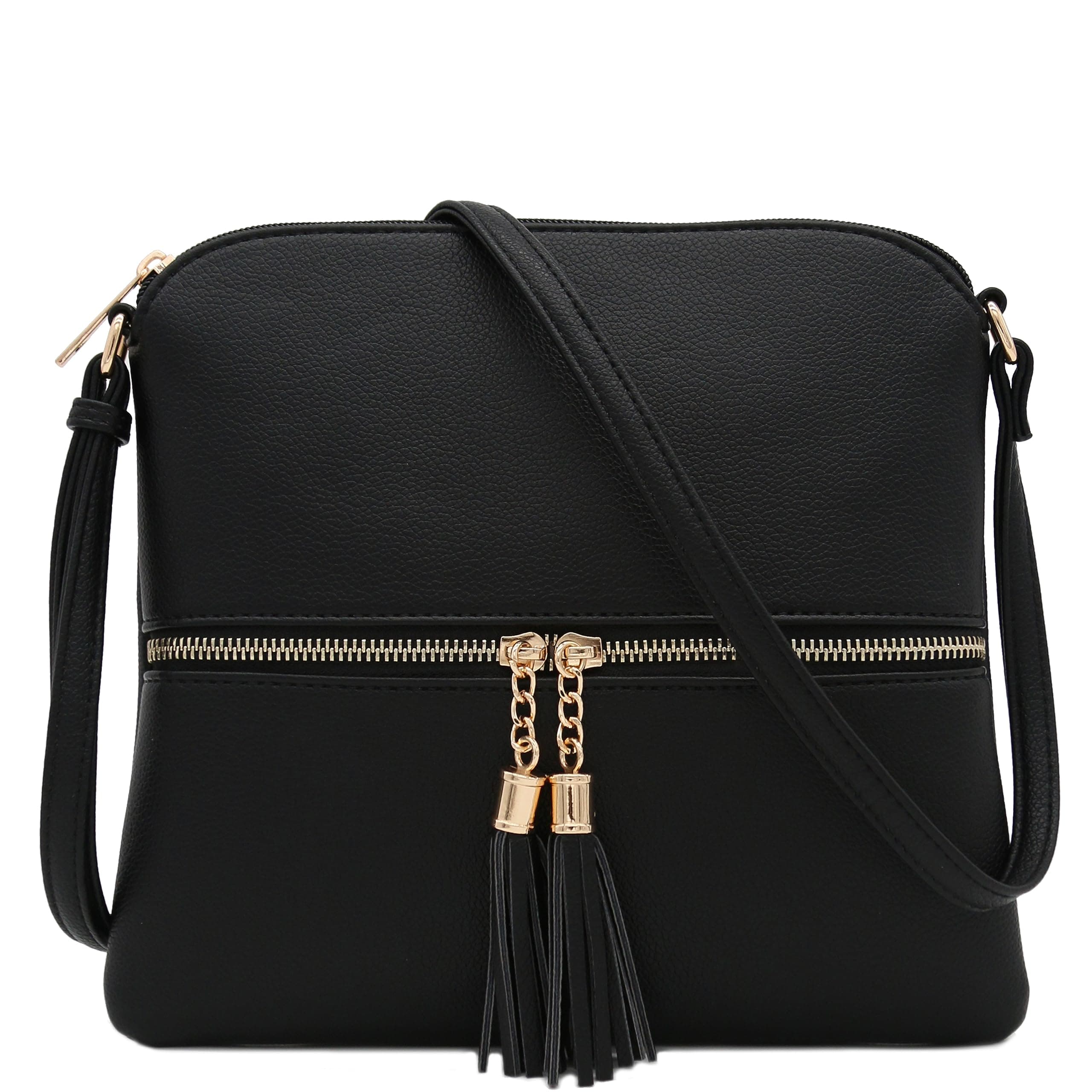 Lightweight Medium Crossbody Bag with Tassel