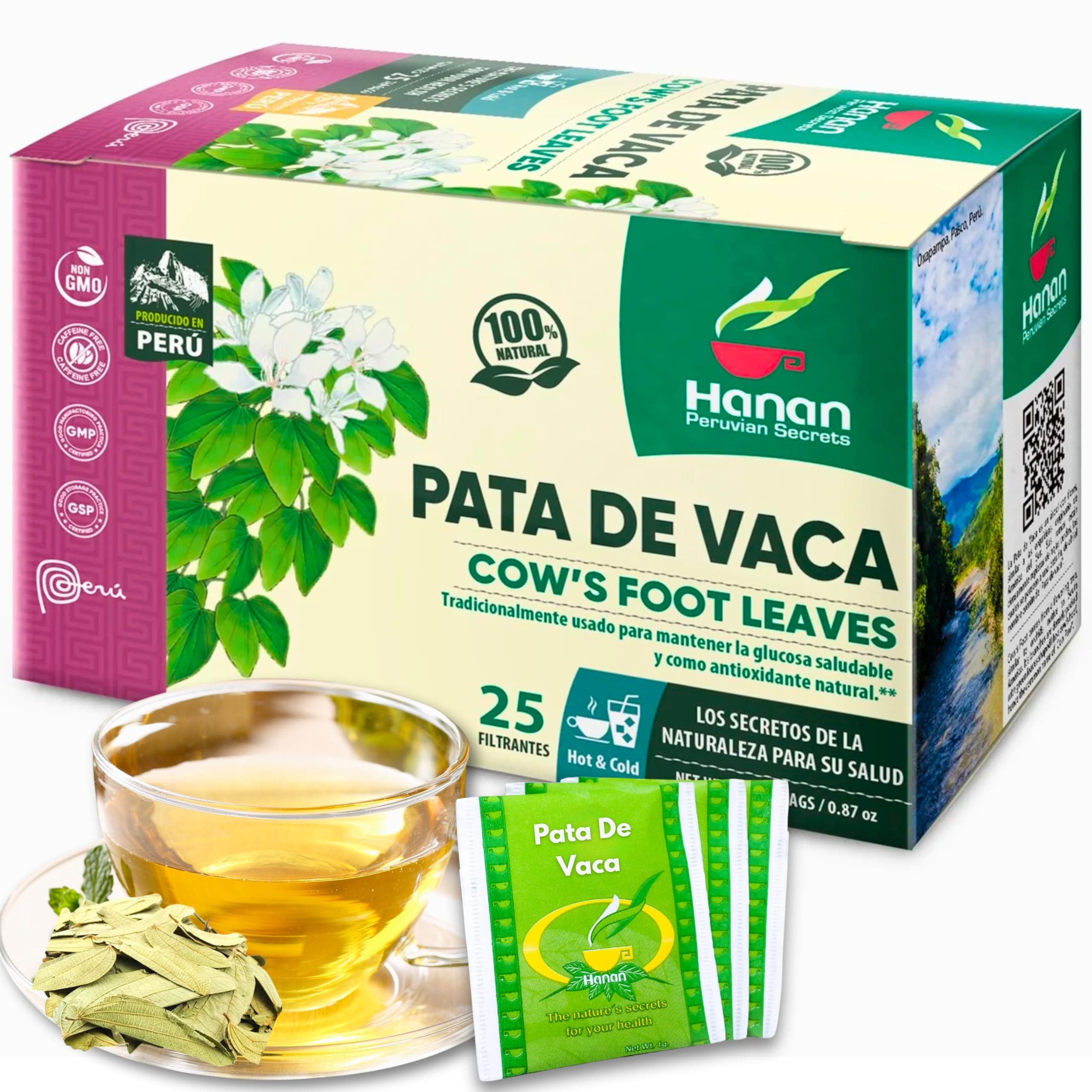 Hanan Pata de Vaca (Cow’s Foot Leaf) – 25 Herbal Tea Bags from Peru – Bauhini...