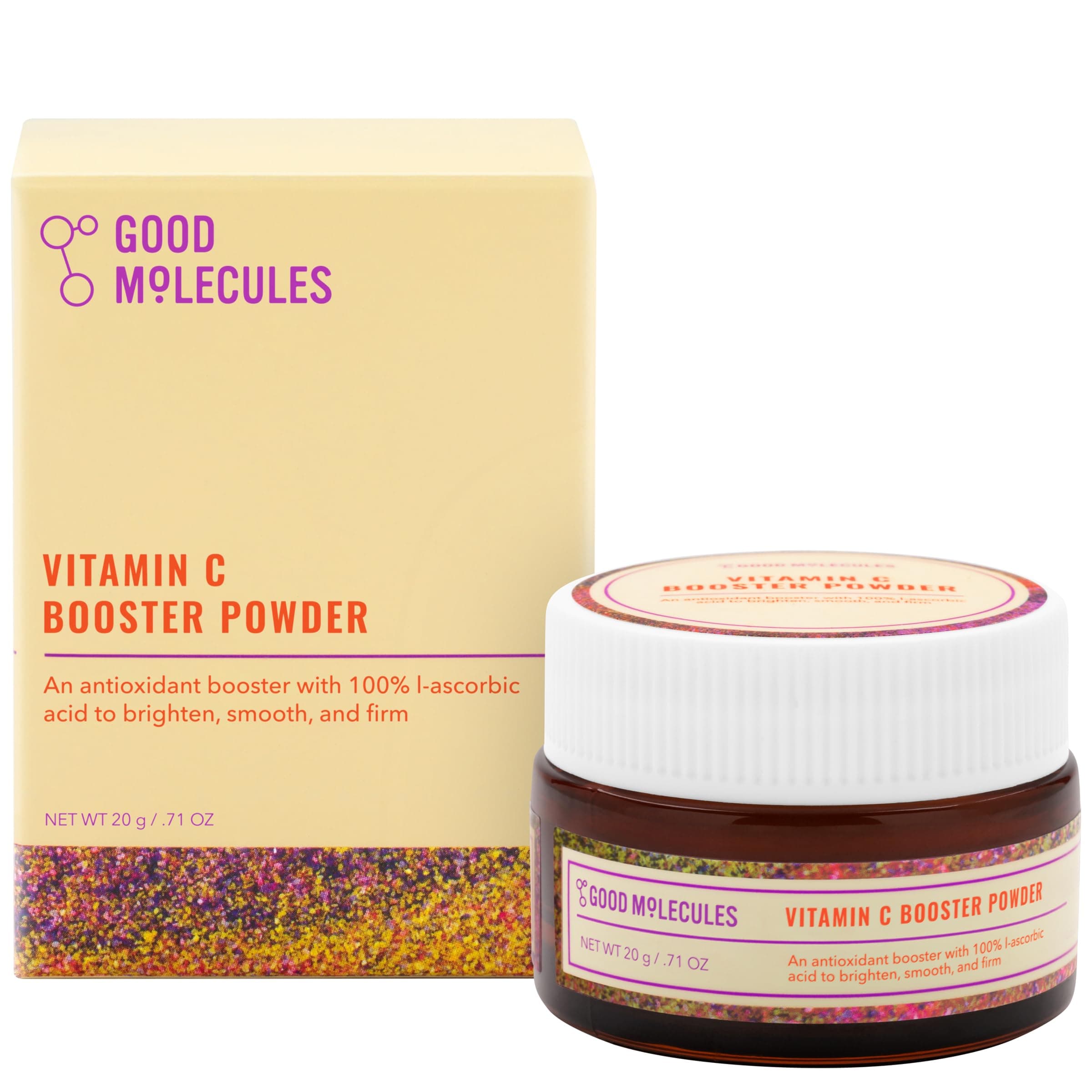 Good Molecules Vitamin C Booster Powder - 100% L-Ascorbic Acid for Collagen Production - Vitamin C Powdered Face Serum Booster for Anti Aging, Skin Care