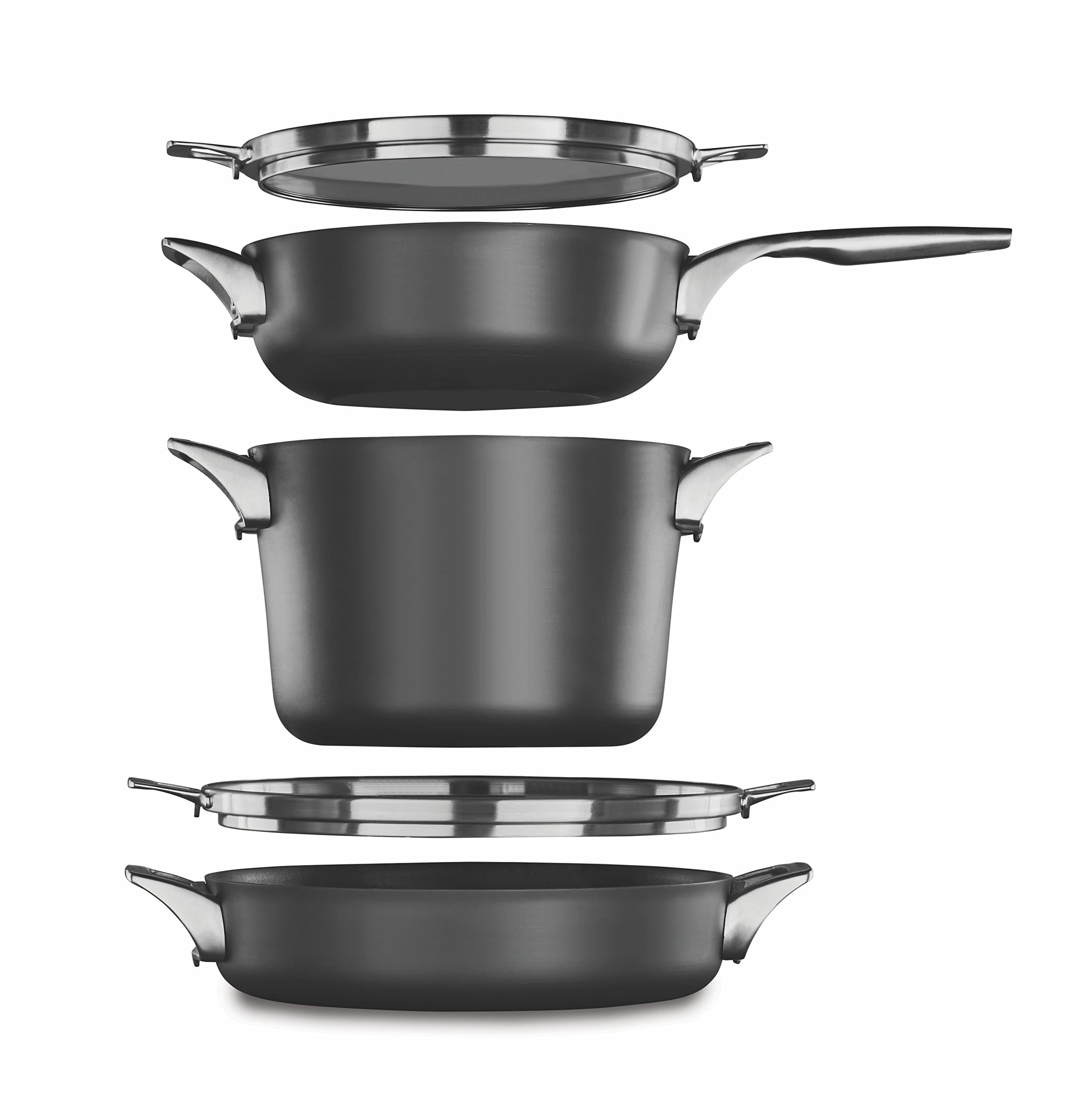CalphalonPremier Space Saving Nonstick 15 Piece Set 5-Piece Black 2032932