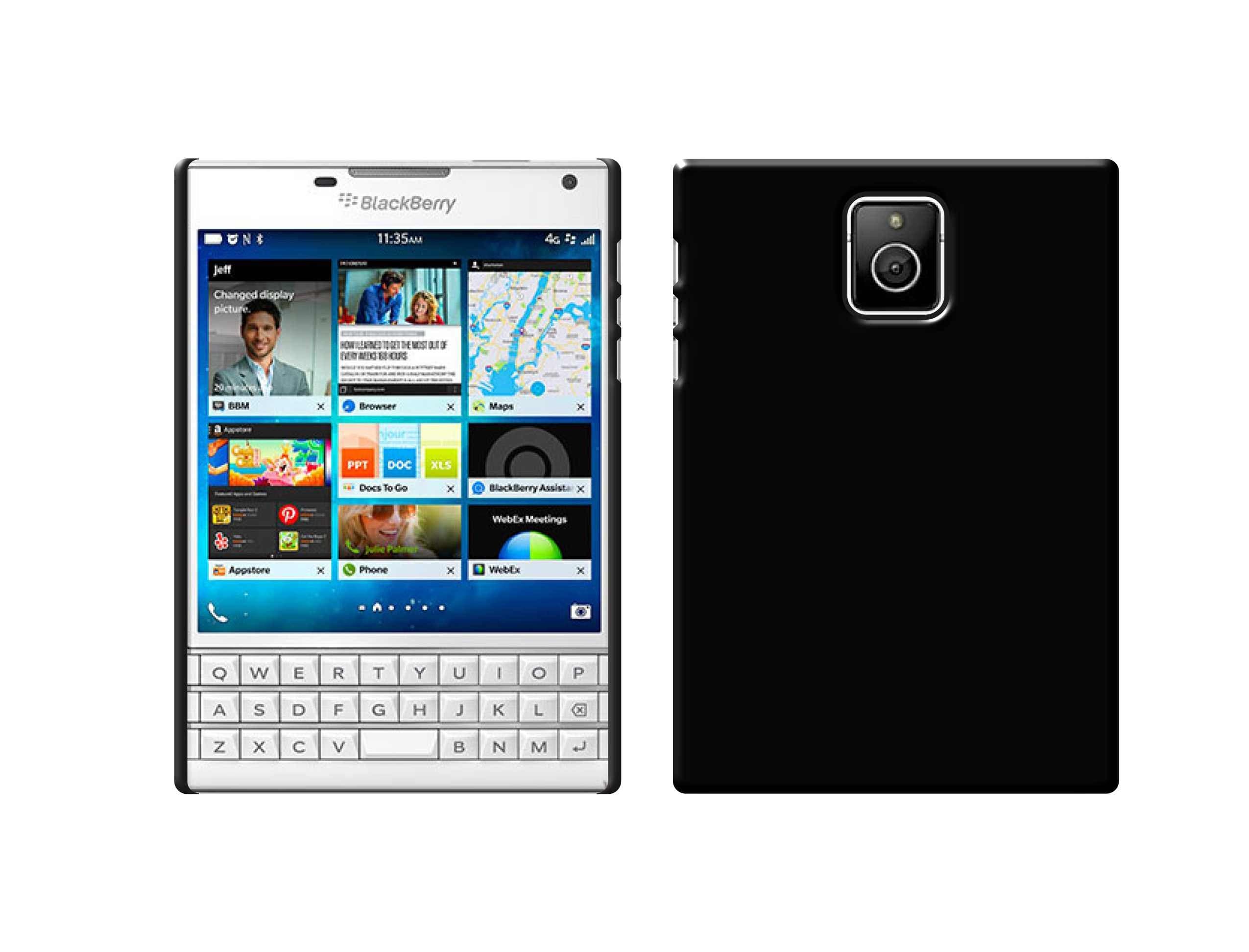 Premium Imported Matte Rubberized Finish Frosted Hard Back Case Cover for BlackBerry Passport- Pitch Black