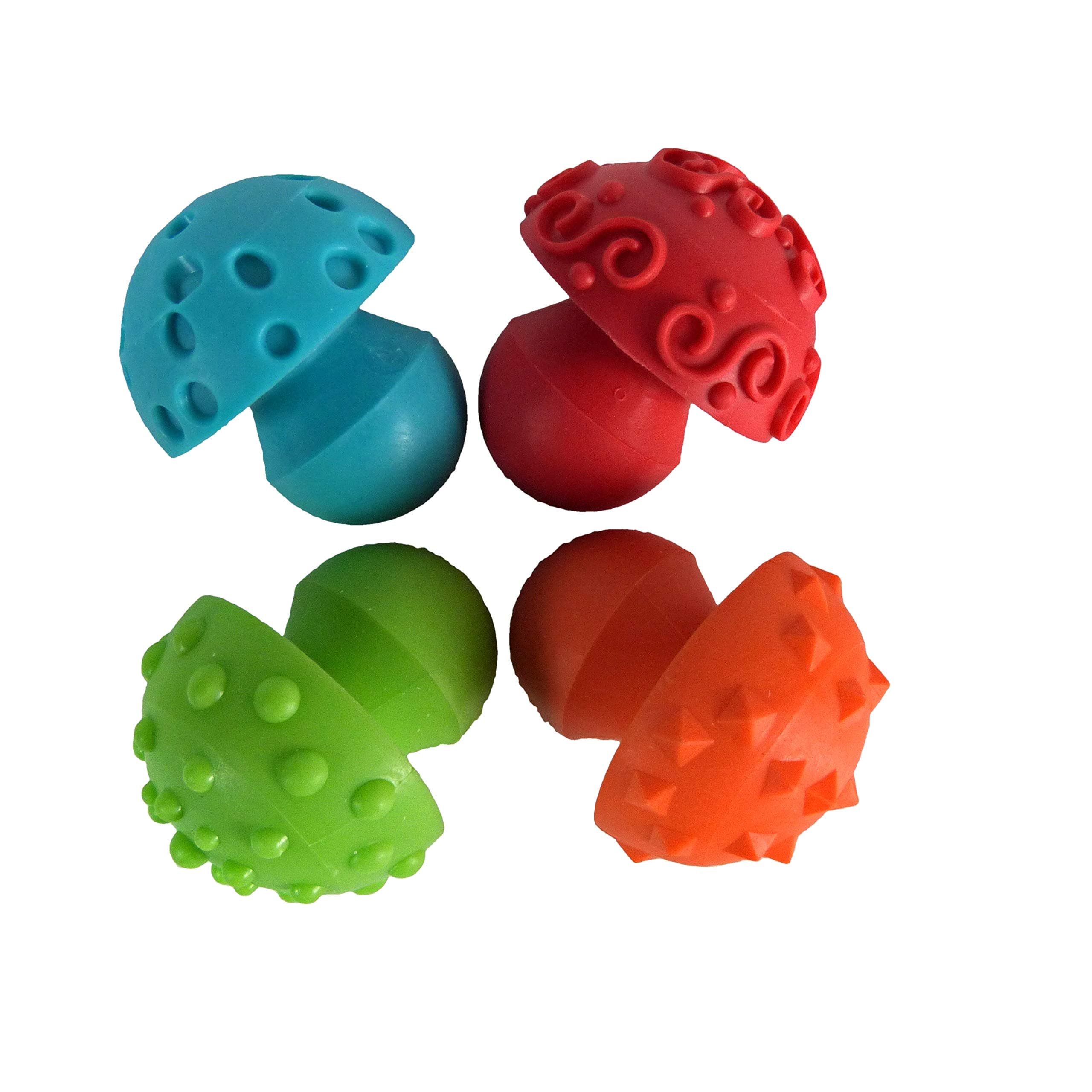 Craftplay My First Dough Hemispherical stampers - Pack of 4 Patterns - Specially Designed Handles for Toddlers