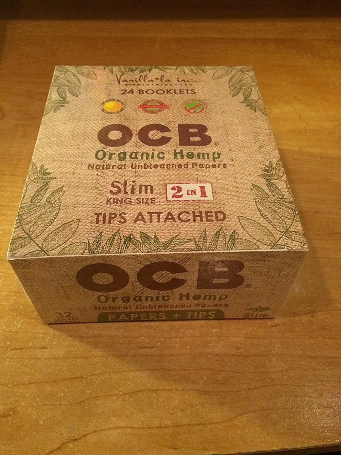 1 OCB Organic Hemp King Size Slim Cigarette Rolling Papers with Tips Pack (32 Rolling Papers & 32 Tips Per Pack) + Limited Beamer Smoke Sticker. for Legal Smoking Herbs, Rolling Tobacco, Herbal Mixes