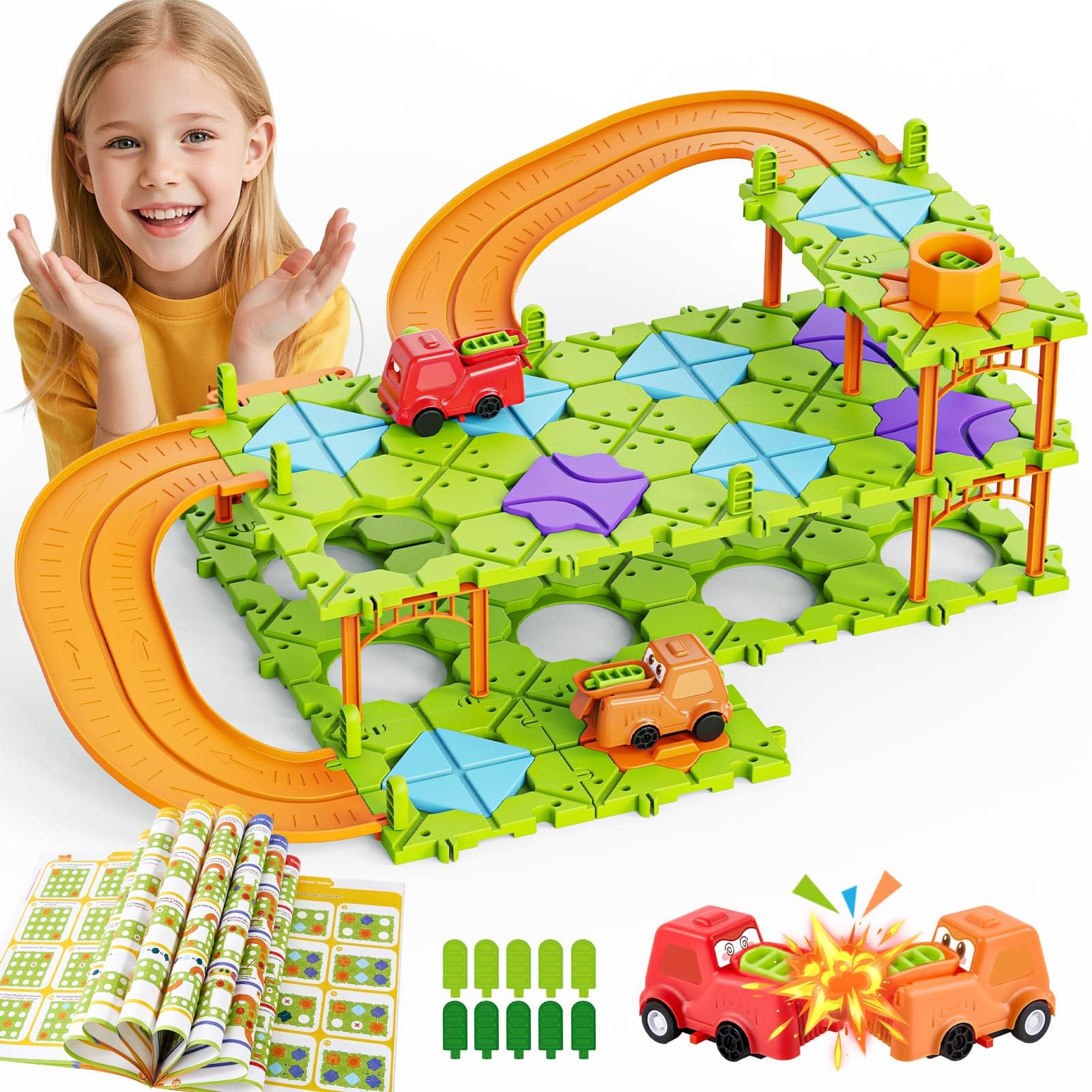 DIY STEM Board Games Kids Toys,Road Builder Educational Learning for Kids, Montessori Logic Puzzles Brain Teasers Toys Preschool Classroom Gifts for Age 4-12 Year Old