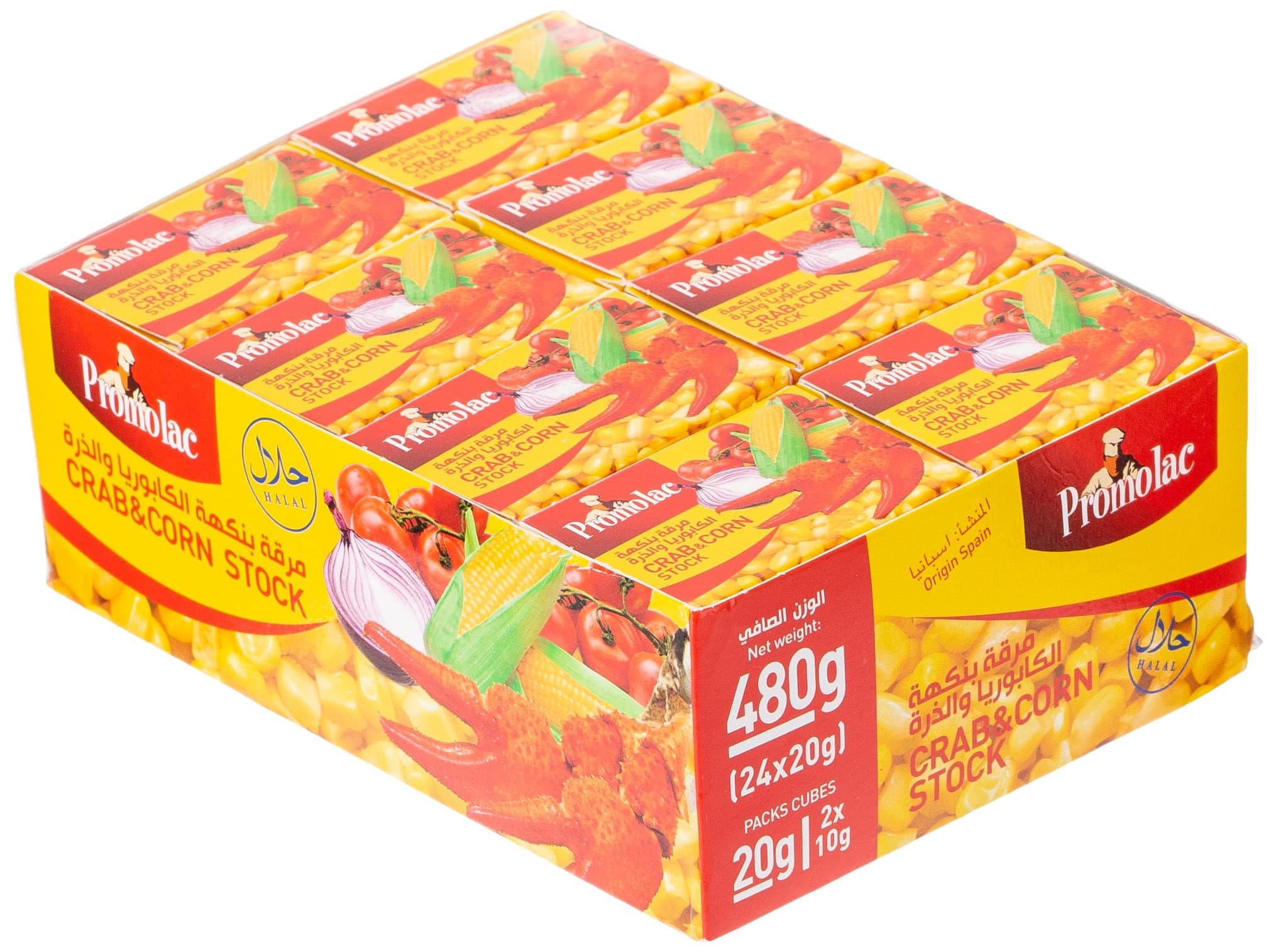 Promolac Crab And Corn Bouillon Stock Cubes, 20 Gm, Pack Of 24