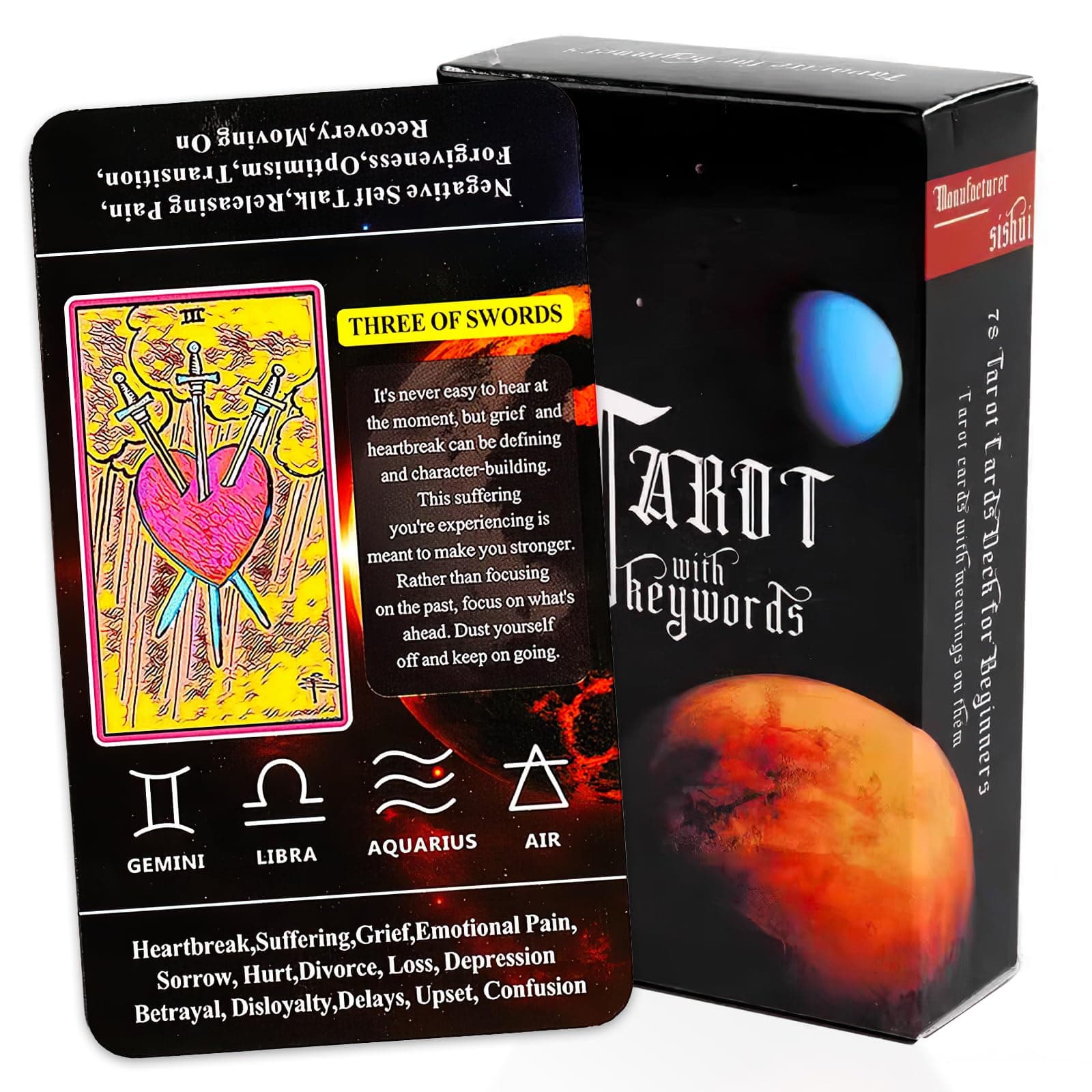 78Pcs Tarot Card Deck Original– Classic Tarot Cards with Meaning for Beginners & Professionals – Mystical Oracle Cards for Spiritual Reading, Divination, and Self-Discovery
