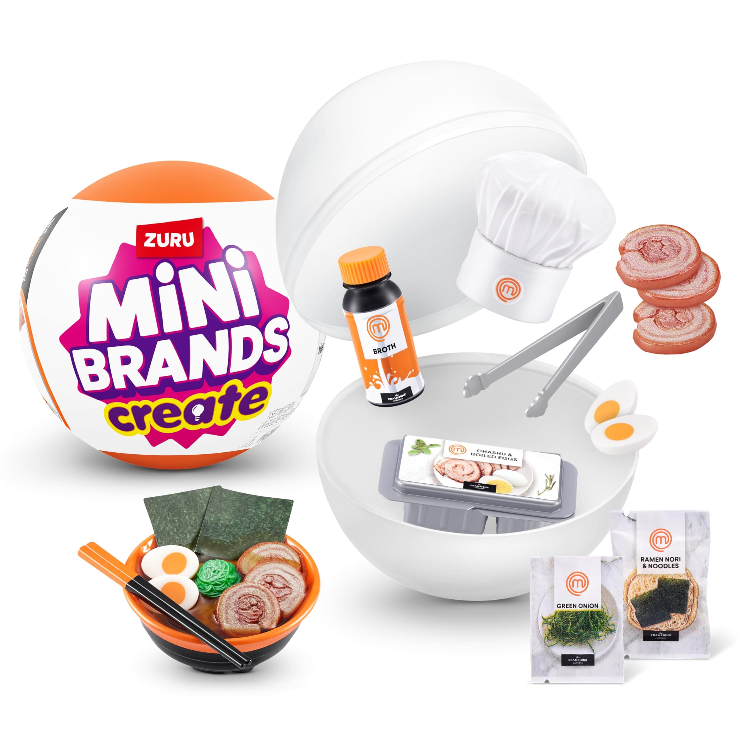 Create MasterChef Capsule by ZURU - Real Miniature MasterChef Creations Collectible Toy, Food Items and Accessories to Create a Dish, Series 1