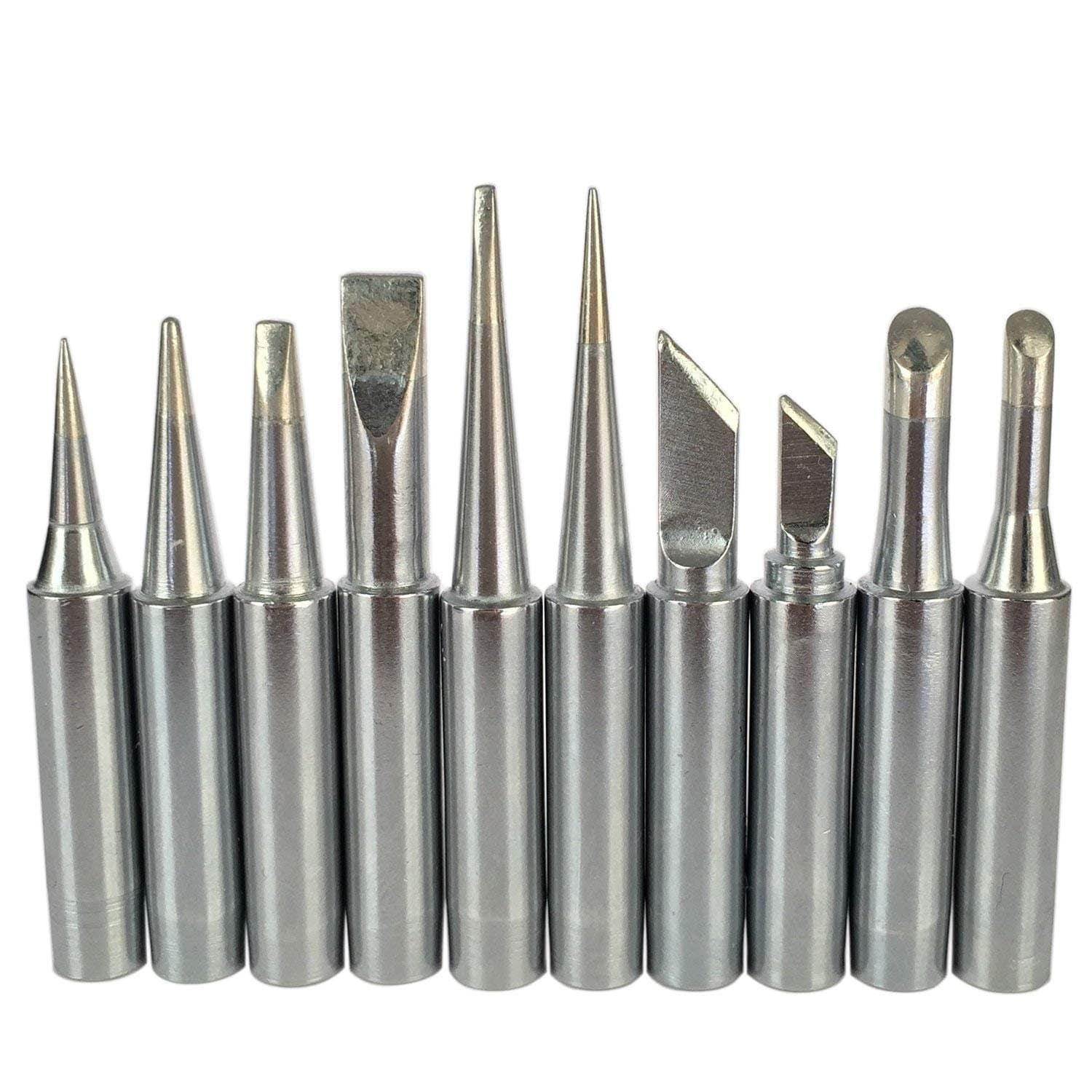 10X 900M Soldering Iron Tips for HAKKO 936,937,907 Atten, Quick, Aoyue, Yihua,Vastar,Sywon,Tabiger,SOAIY and X-Tronic Soldering Station (10 pcs Different)
