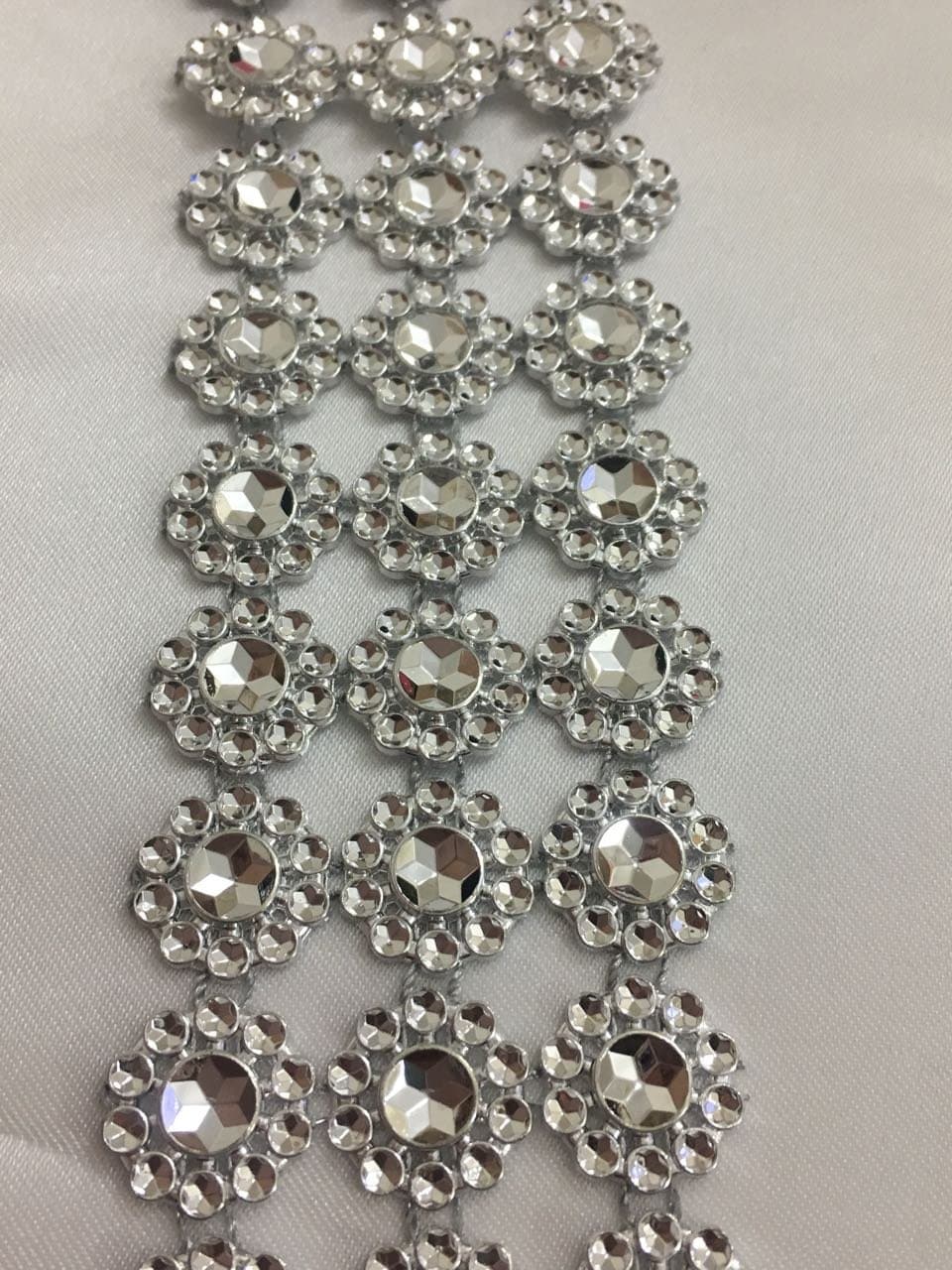 3 line, SUNFLOWER Diamante Bling Sparkling Diamond Effect Wedding Cake Craft Trim Ribbon, 1 yard