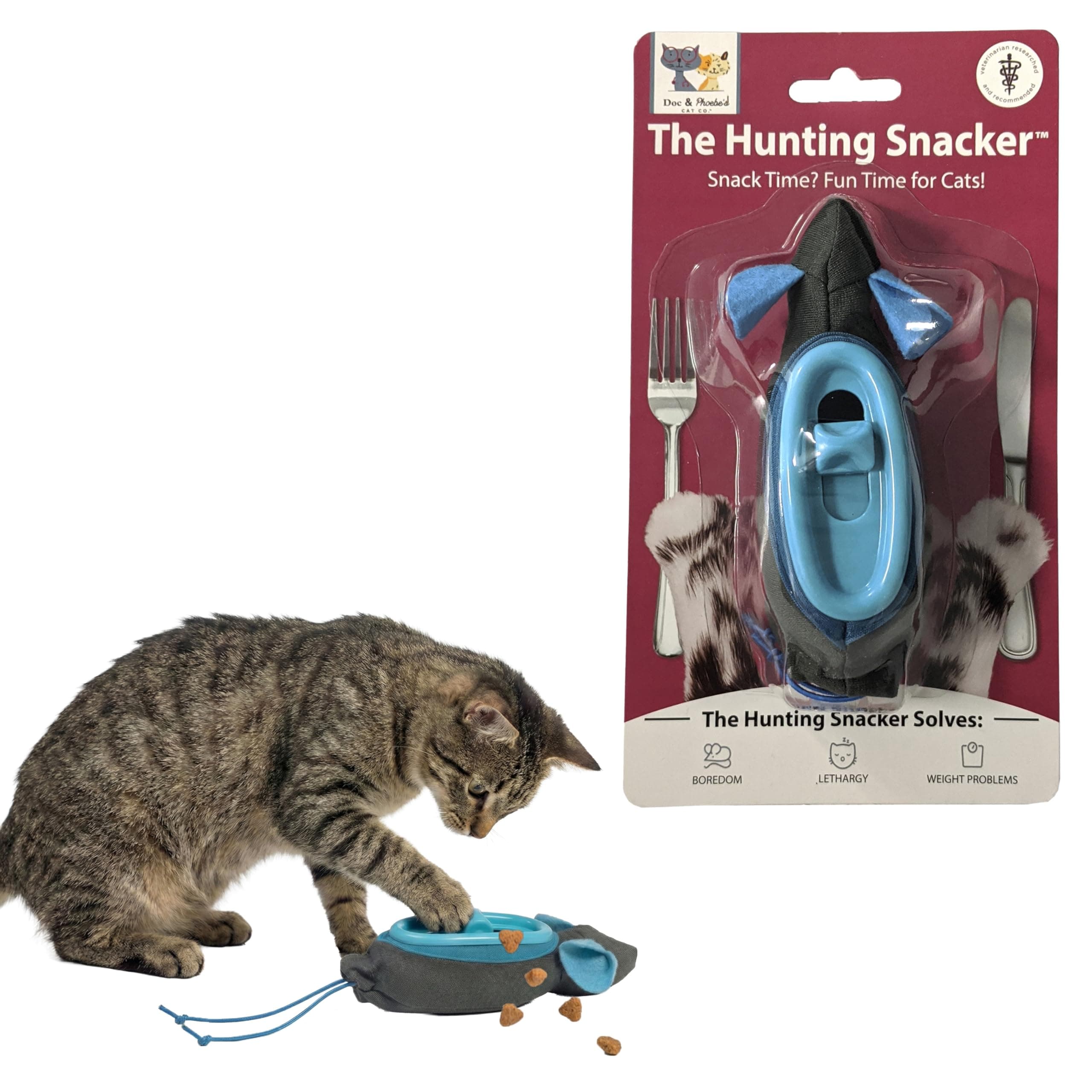 SPOT Doc and Phoebe's Cat Hunting Snacker - Interactive Indoor Treat Dispenser, Encourage Natural Instincts to Hunt, Provide Mental Stimulation, Solve Behavioral Problems & Obesity, Pack of 1 Mouse