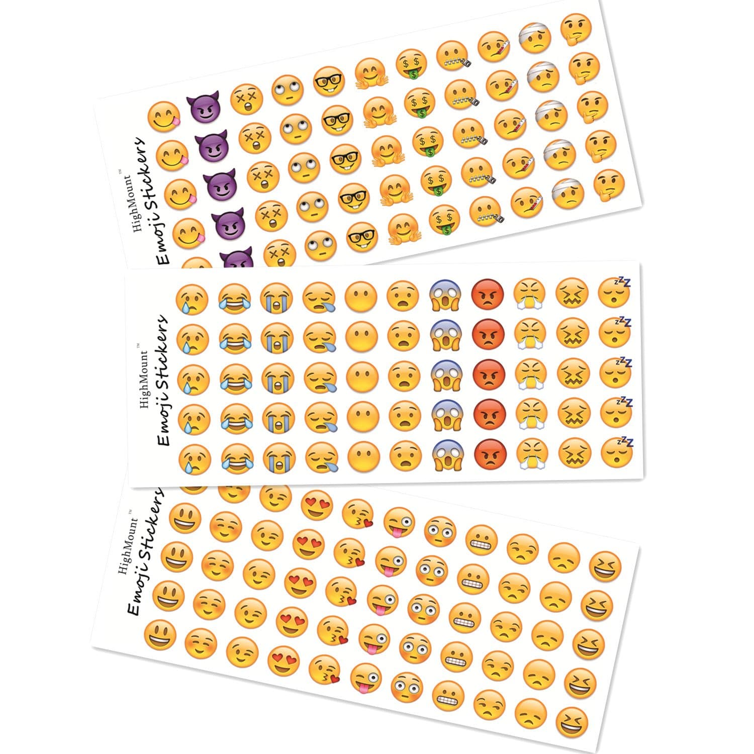 Happy Emoji Stickers 12 Sheets with Same Faces Christma Kids Stickers from iPhone Facebook Twitter