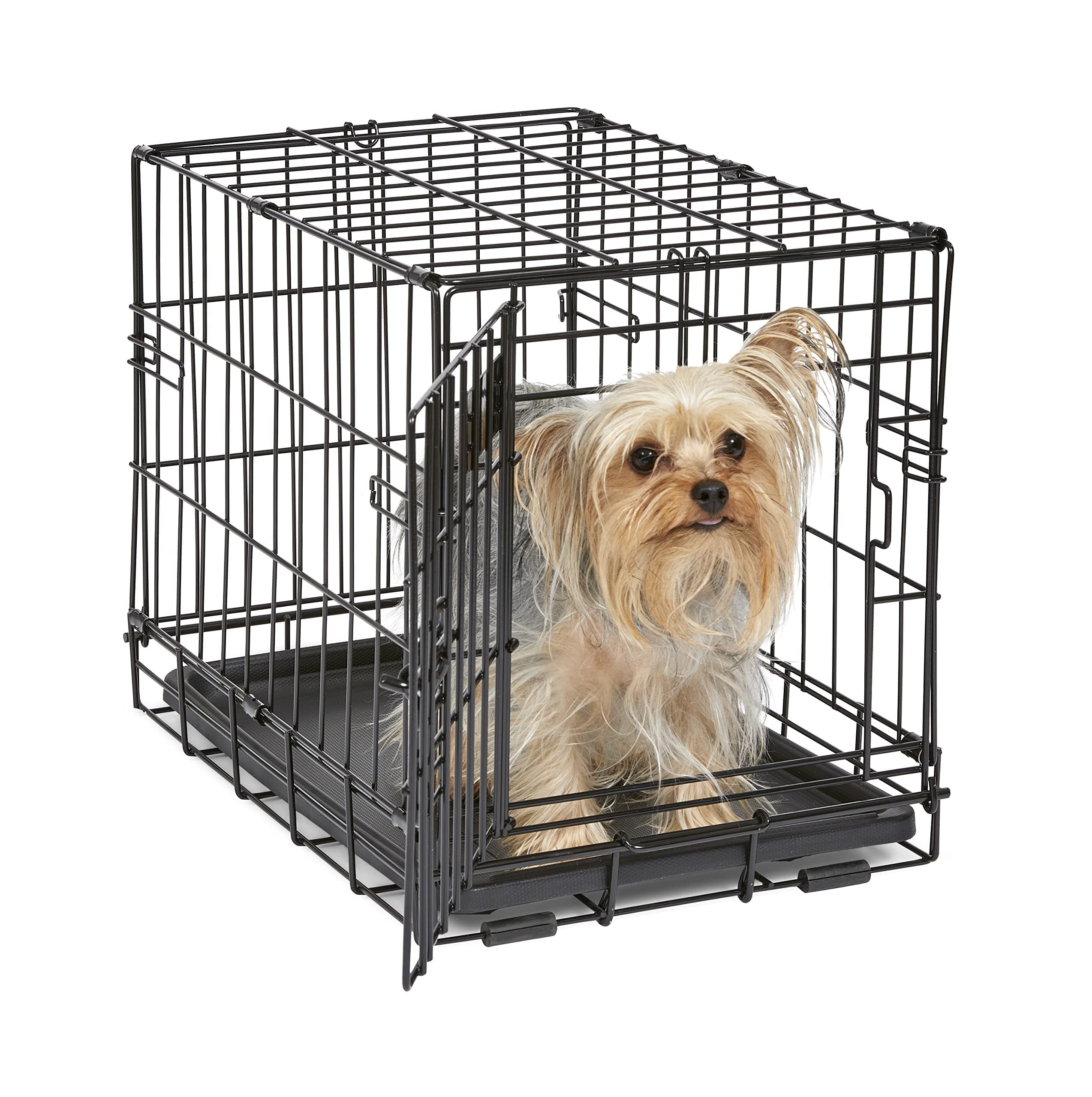 MidWest Homes for Pets 18-Inch iCrate for Tiny Breeds, Up to 10 lbs, Single Door Folding Dog Crate with Divider Panel, Leak-Proof Tray & Secure Latch, Portable, Durable & Easy to Assemble