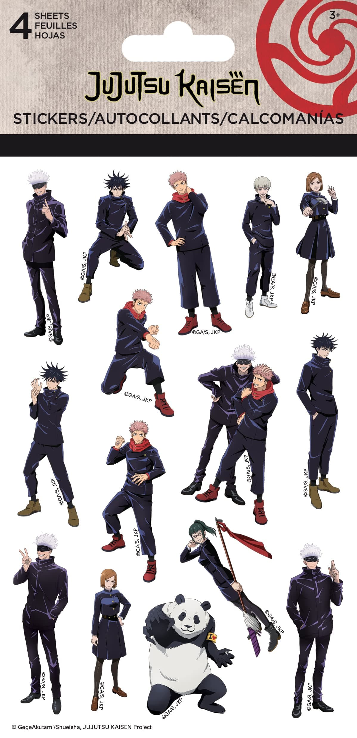 Jujutsu Kaisen Standard Stickers - 4 Sheet