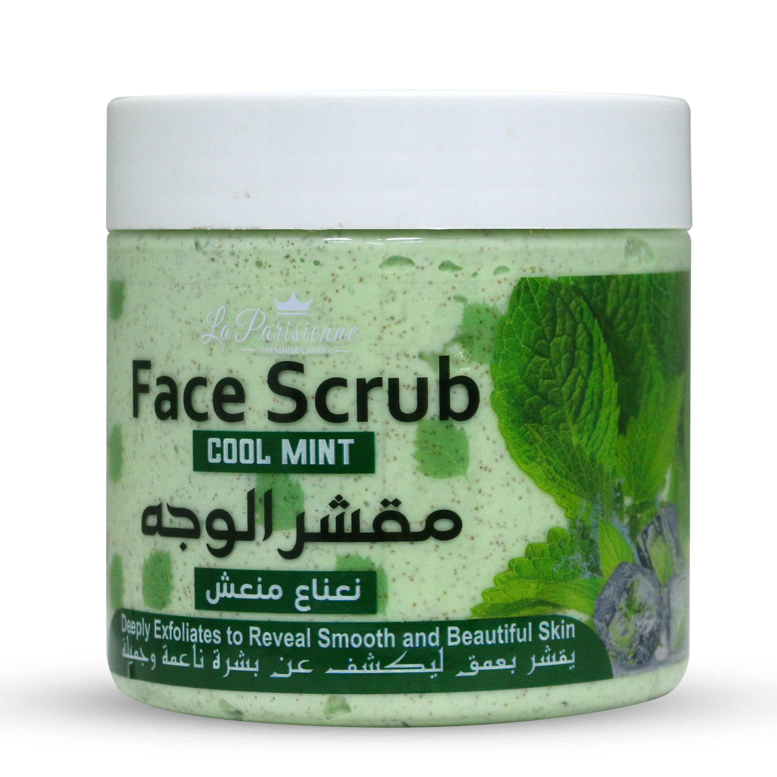 ECOLYTE+ Face Scrub La Parisienne, Deeply Exfoliates, Reveal Smooth & Beautiful Skin, Exfoliating Scrub, Facial Exfoliant, Moisturizing, Glowing Skin - (Cool Mint, 500 ml)