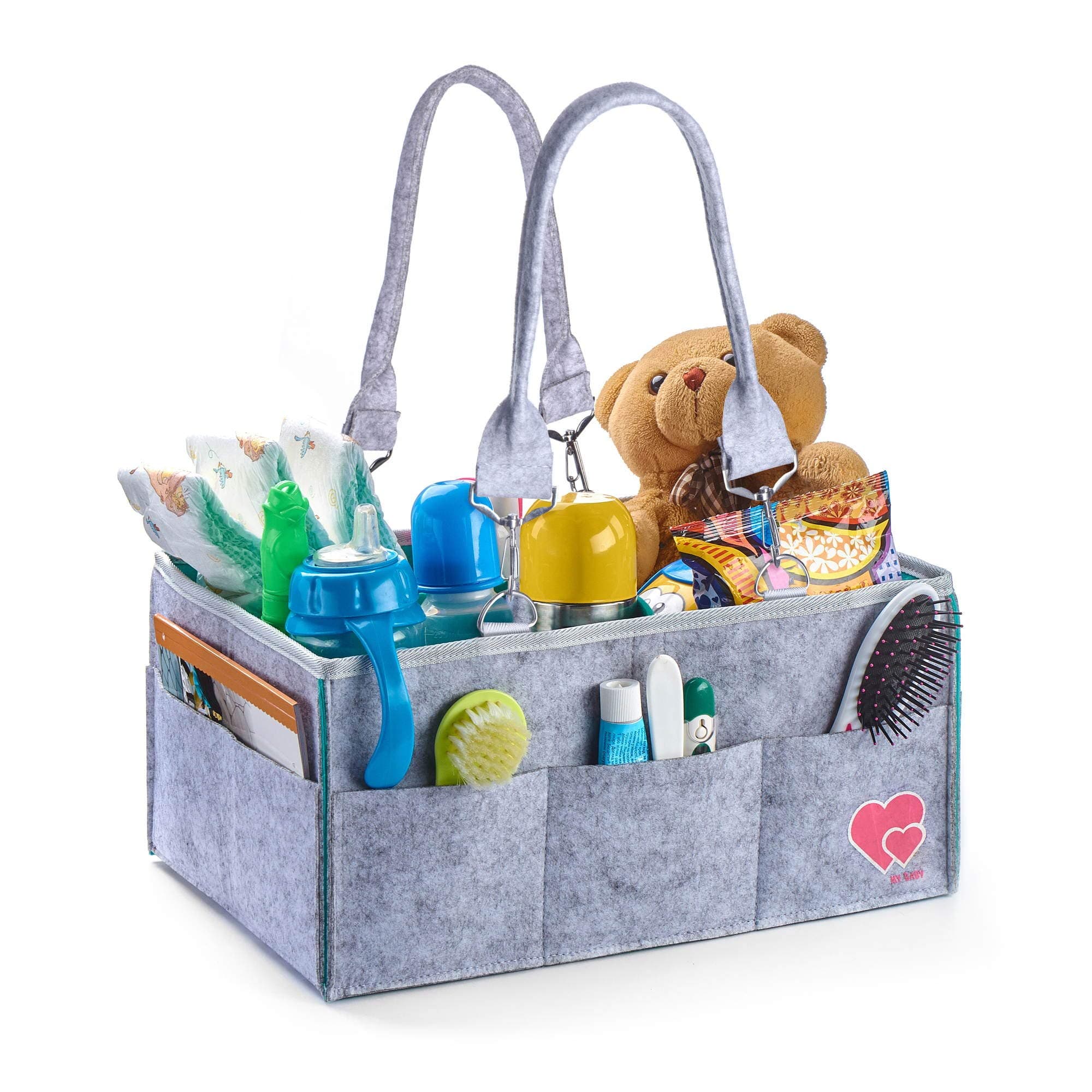 Baby Diaper Caddy Organizer | Portable Holder Bag | Changing Table and Car Organizer | Nursery Essentials Storage bins | Newborn Registry Must Have