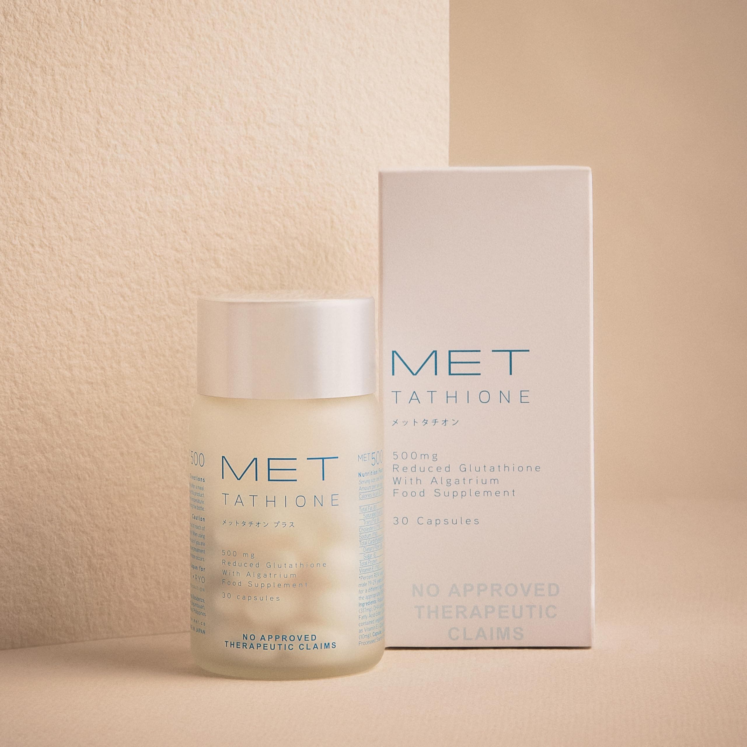 MET 500500mg Glutathione with Algatrium Softgel Capsules, White