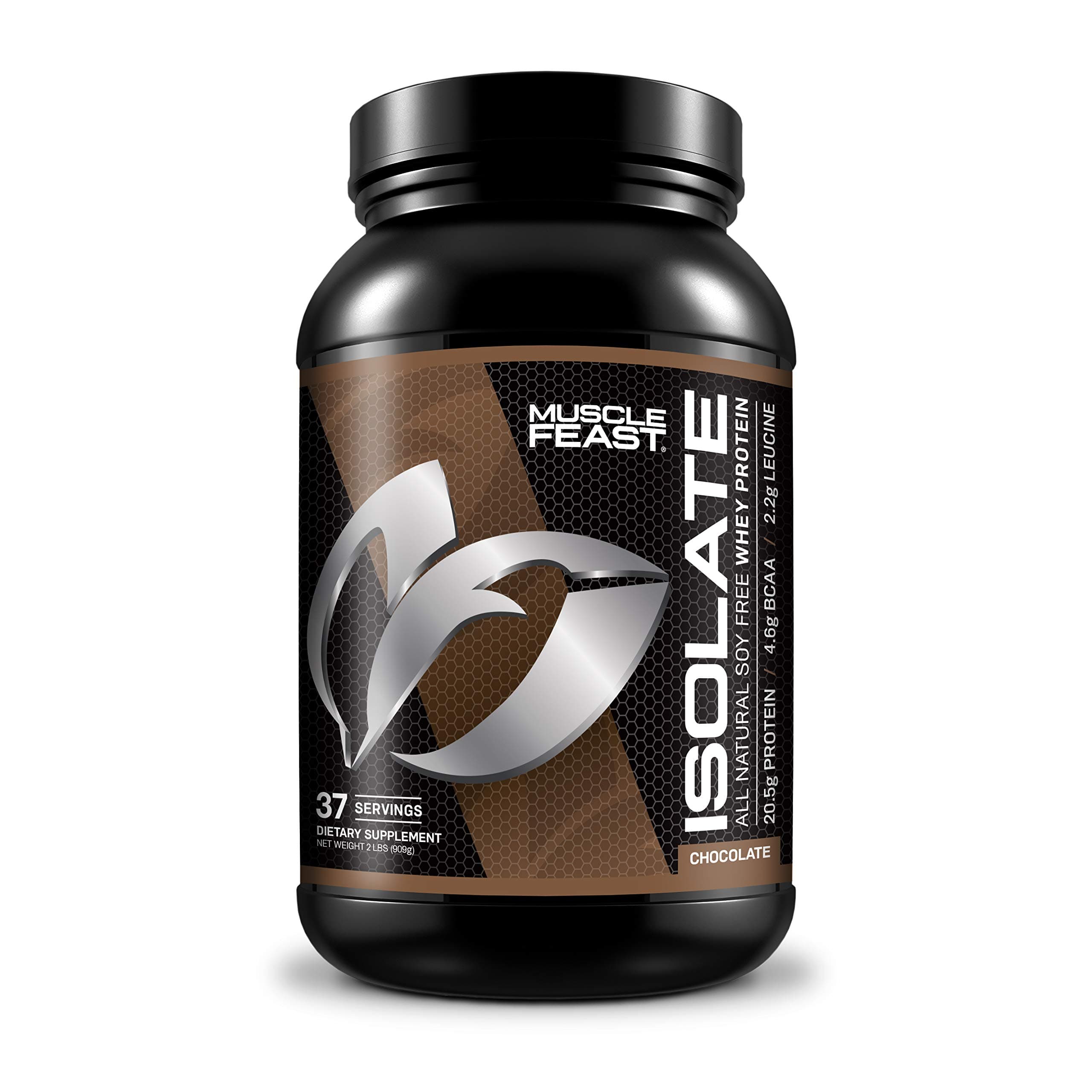Pure Whey Protein Isolate Powder by Muscle Feast | All Natural and Kosher Certified (2lb, Chocolate)