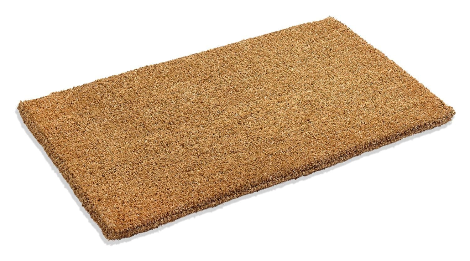 Kempf 1" Thick Natural Woven Coco Coir Doormat, 18" x 30", Heavy-Duty Coconut Fiber Scraper Mat for Front Door, Entryway & Porch