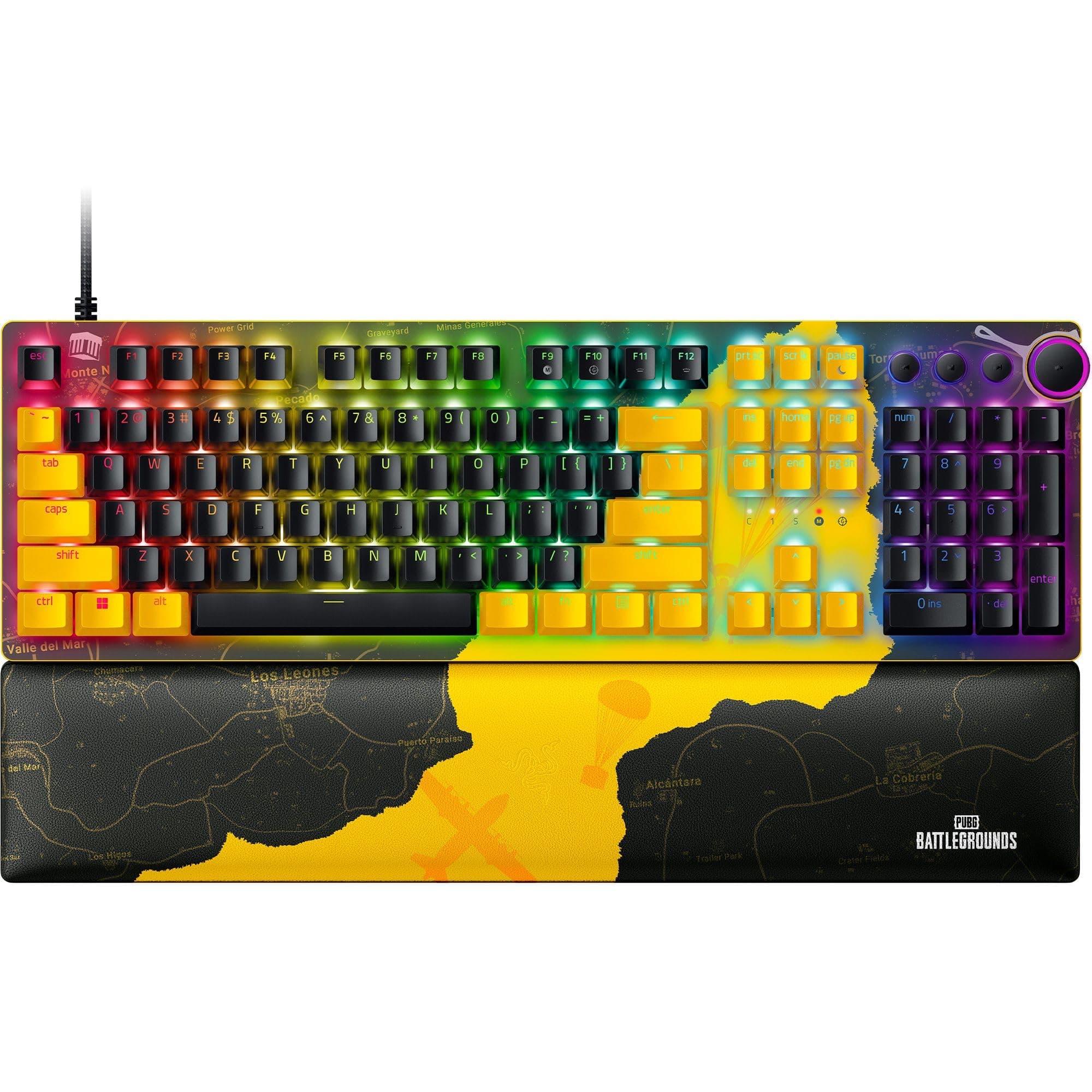 Razer Huntsman V2 Optical Gaming Keyboard: Fastest Linear Optical Switches w/Quick Keystrokes & 8000Hz Polling Rate - Doubleshot PBT Keycaps - Dedicated Media Keys & Dial - PUBG: Battleground Edition