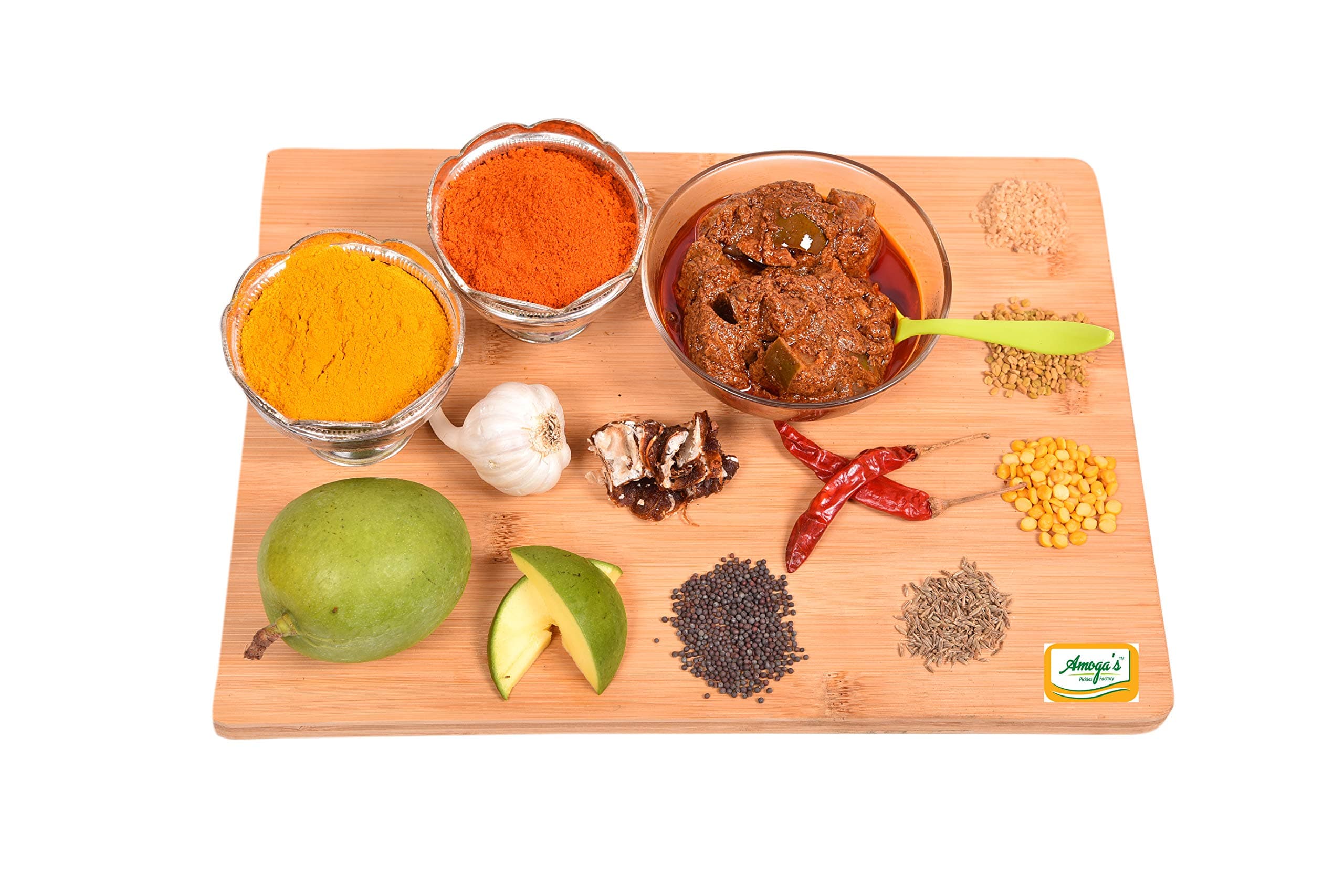 Amoga's Pickles Factory Andhra Authentic Special Mango Pickle/Aam Ka Aachar/Avakaya Pachadi (400.0 Grams)