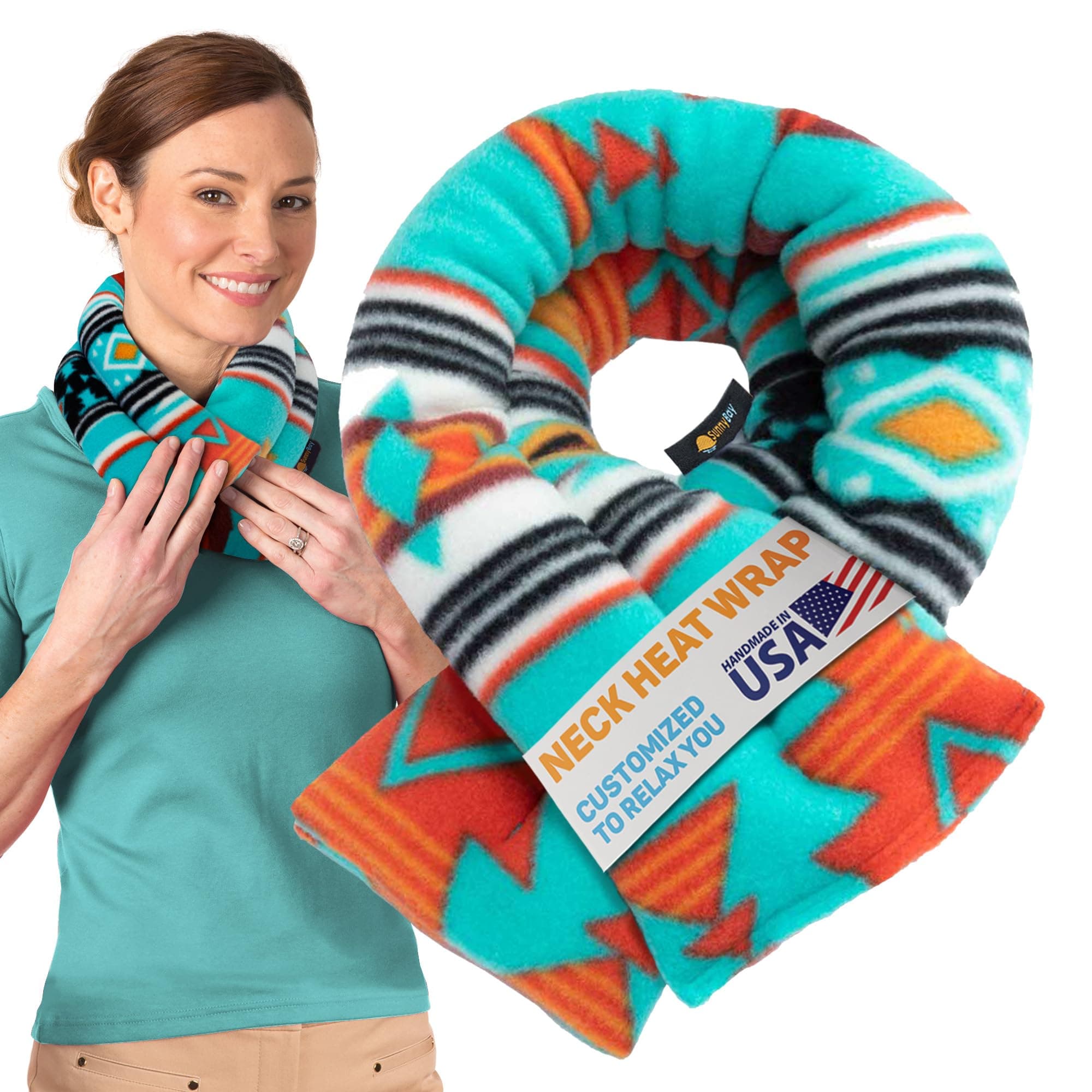 SunnyBay Microwave Heating Pad, Microwavable Moist Heated Neck and Shoulder Wrap, Versatile Weighted Beanbag Cold Pack or Warm Compress for Pain Relief, 26x5 Inches, Canyon