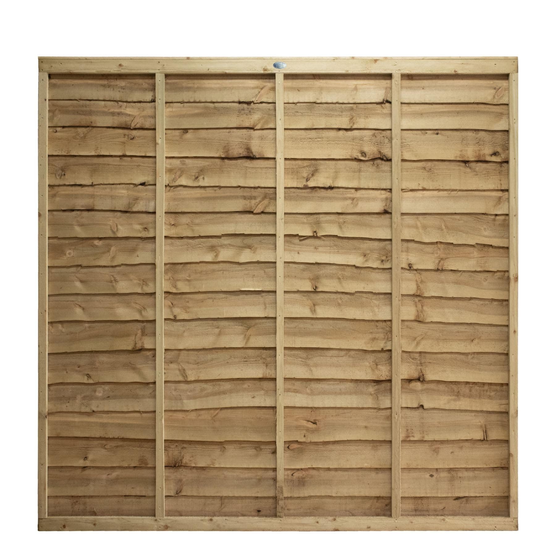 Premier Lap Wooden Fence Panel Overlapping Waney Larch, W: 6ft x H: 6ft Pressure Treated Timber for Outdoor Garden Privacy Screening & Boundary Fencing Wall Panels (182cm x 180cm)