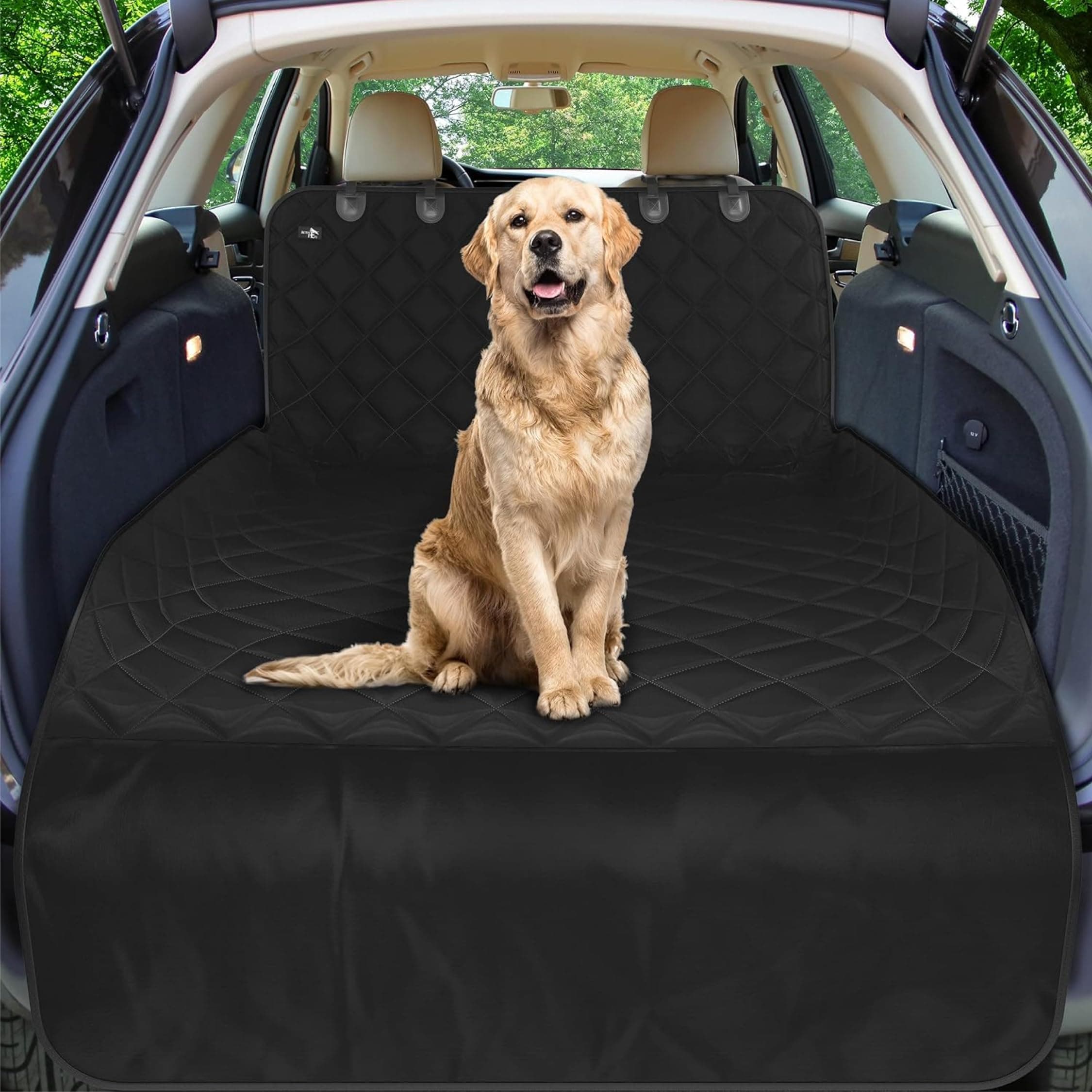 Active Pets Cargo Liner for Dogs, Durable Non Slip Vehicle Seat Cover, Protects Against Dirt & Fur, Pet Cargo Liner for SUV & Trucks, Large Size Trunk Cover for Dogs Universal Fit - Black