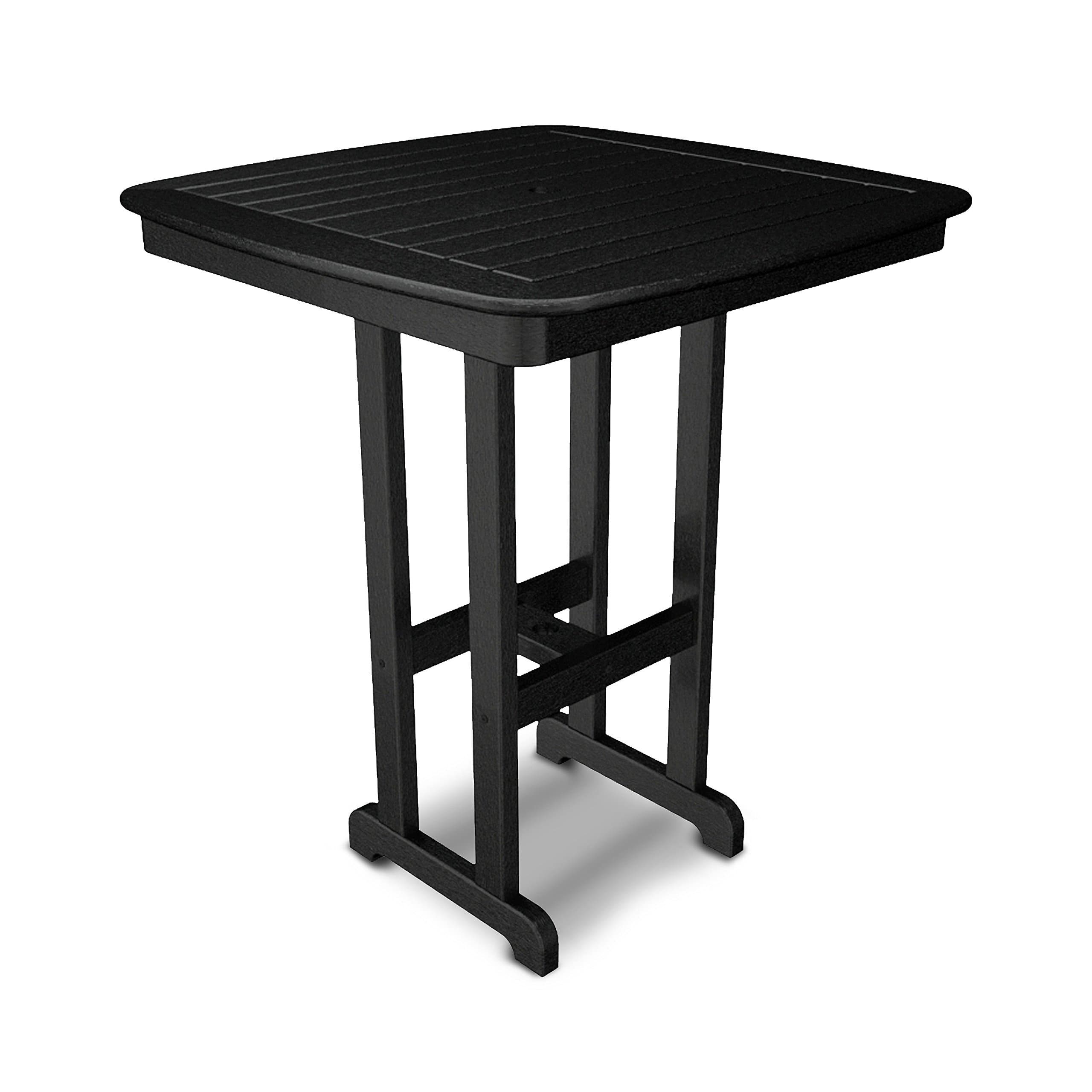 POLYWOOD NCBT37BL Nautical Bar Table, 37-Inch, Black