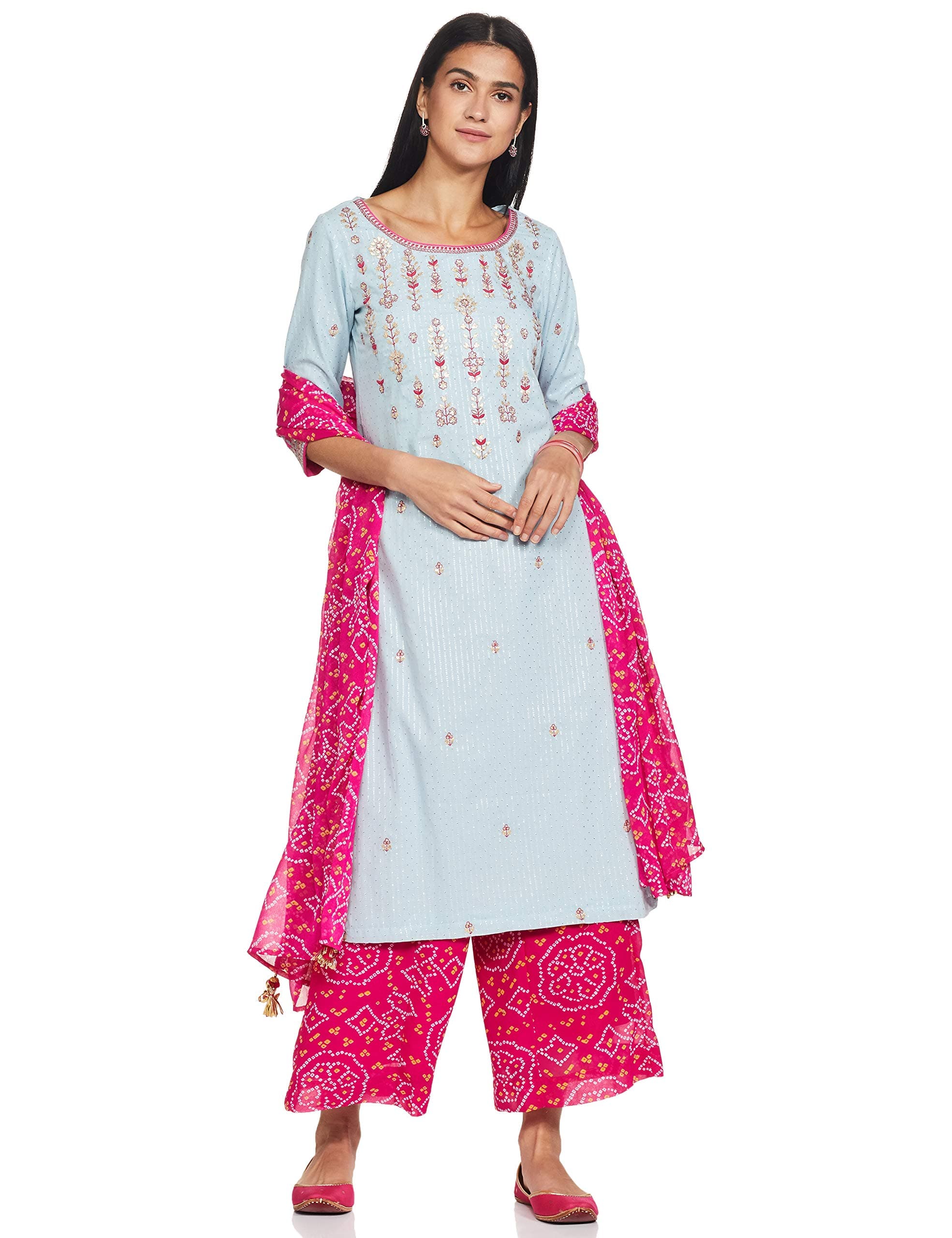 BIBA Women's synthetic Salwar Suit Set