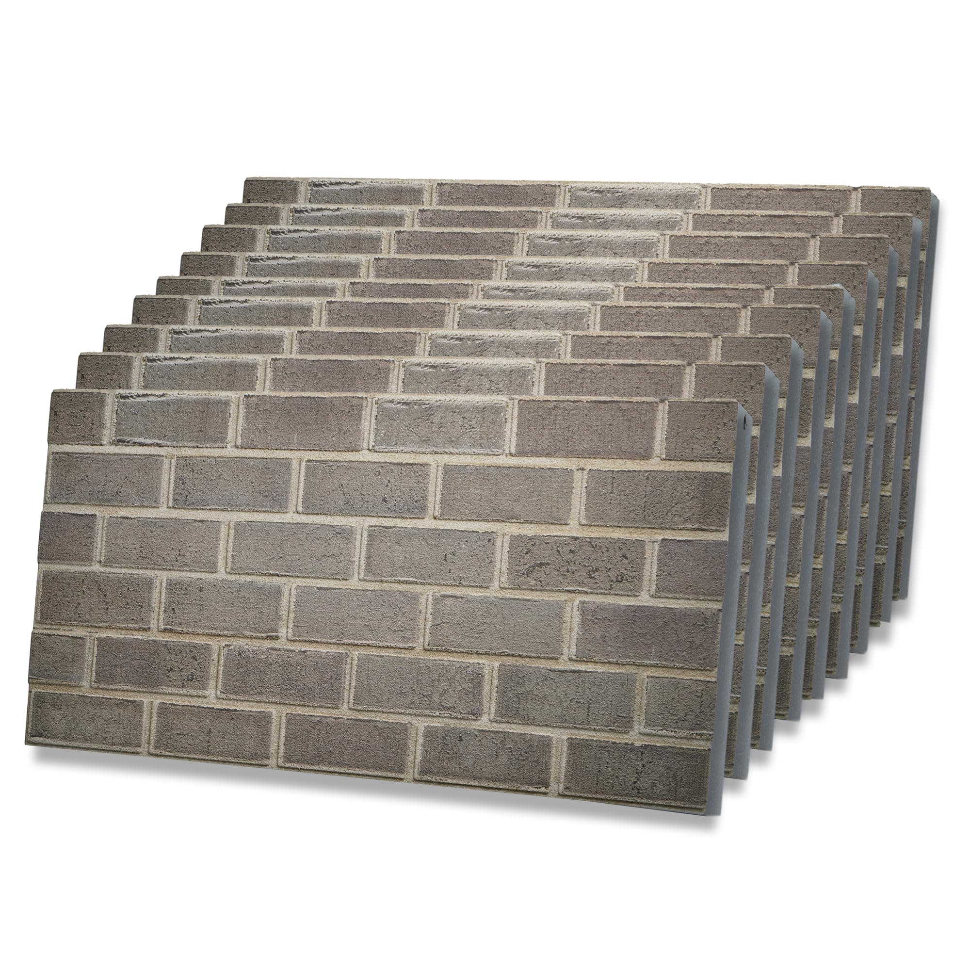 3D Faux Brick Wall Panels – Lightweight Styrofoam Cladding for Interior & Exterior Use | DIY Decorative Panels | 9 Pack (40"x20") | Ideal for Living Room, Kitchen, Outdoor Walls Silverstone