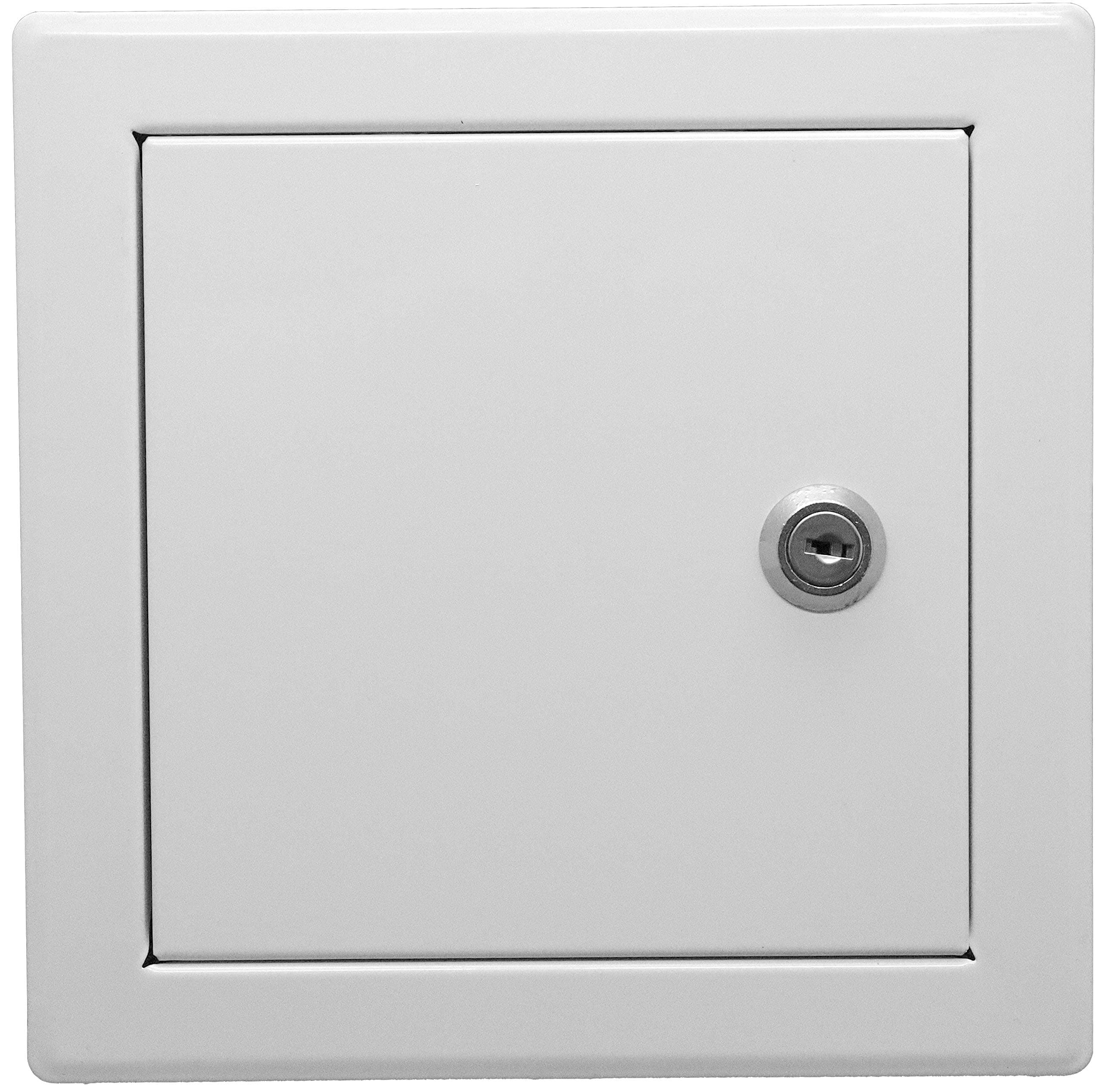 Repa Market 6 x 6 Inch Access Panel for Drywall/White Powder Coated Steel Wall Hole Cover/Lockable Access Door with Key/Heavy-Duty Service Hatch for Plumbing, Electrical, HVAC Access Door