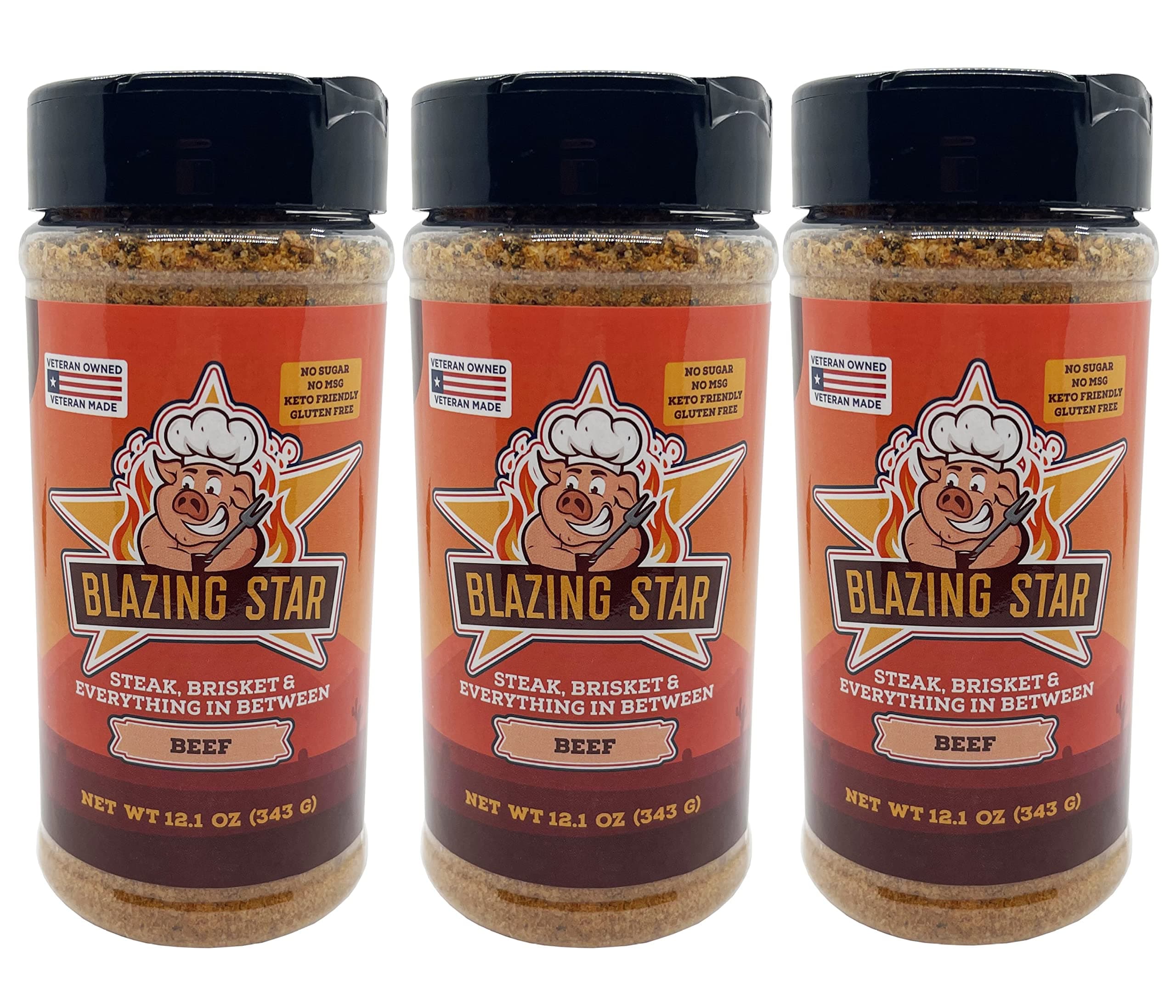 Blazing Star BBQ Beef Rub & Seasoning Bundle (Pack of 3)