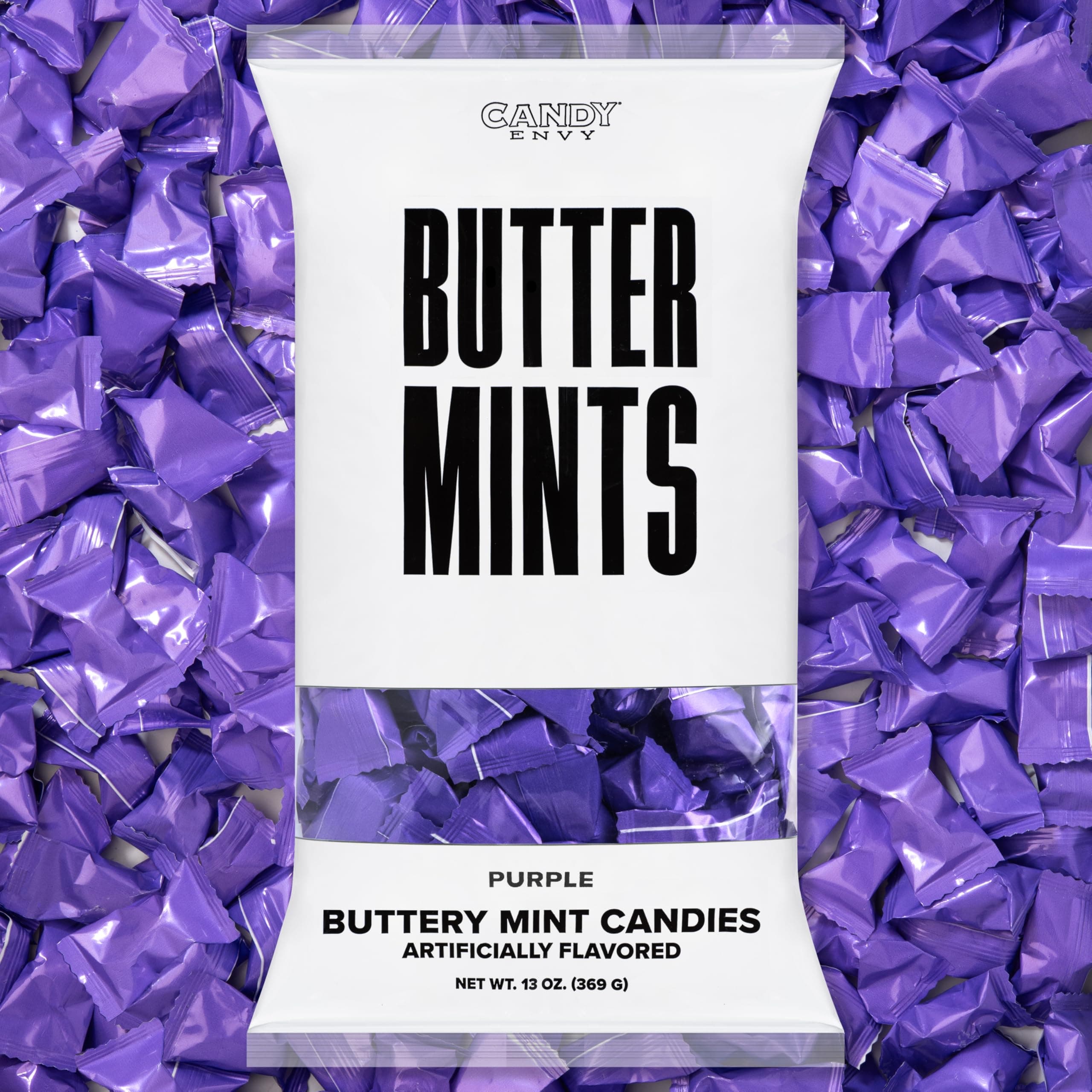 Candy Envy Buttermints - 13 oz. Bag - Approximately 100 Individually Wrapped Mints (Purple)