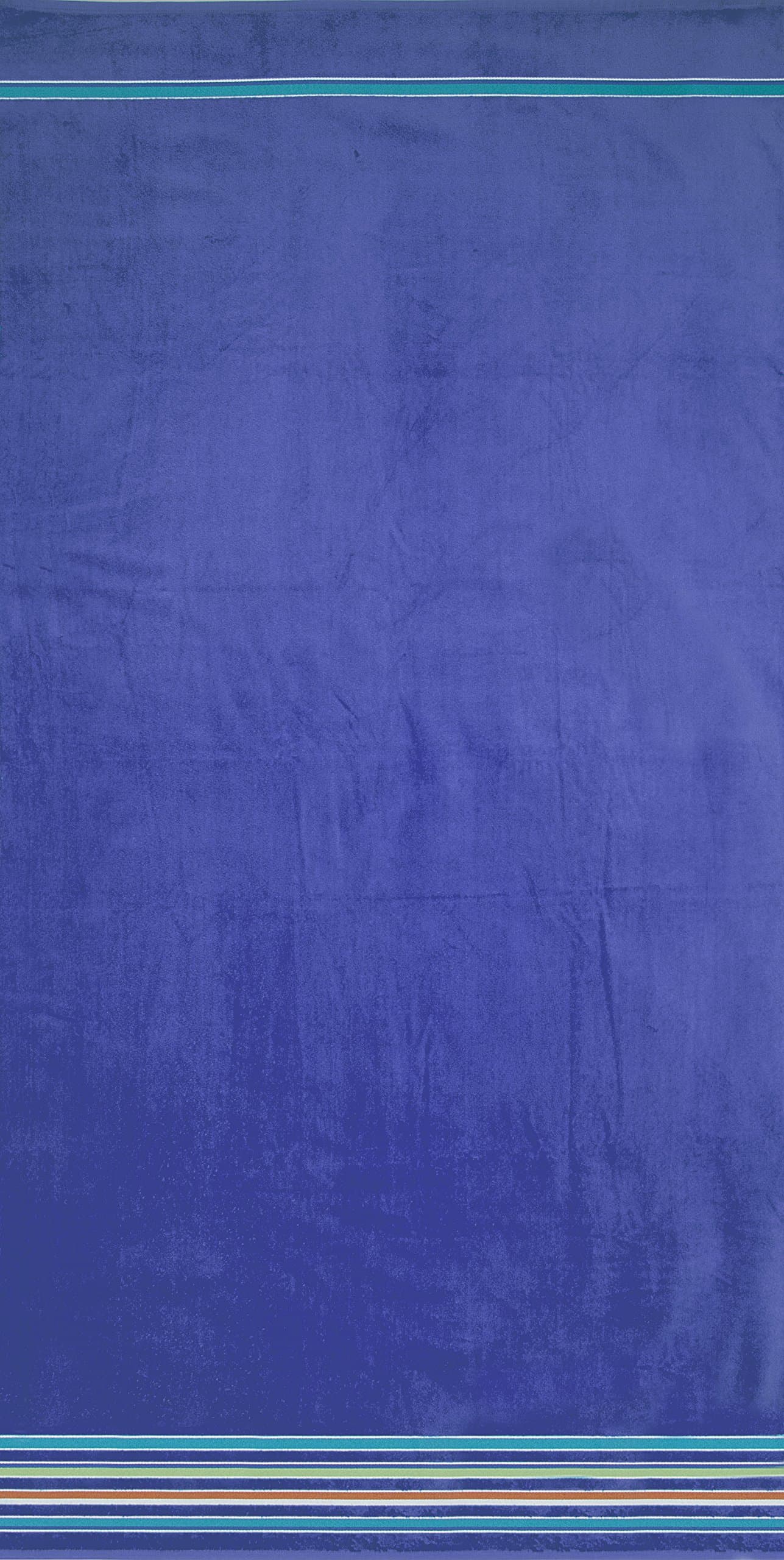Hampton Stripe Solid Cobalt Brazilian Jacquard Velour Pool Beach Towel 40x70 Inches 100 Percent Cotton