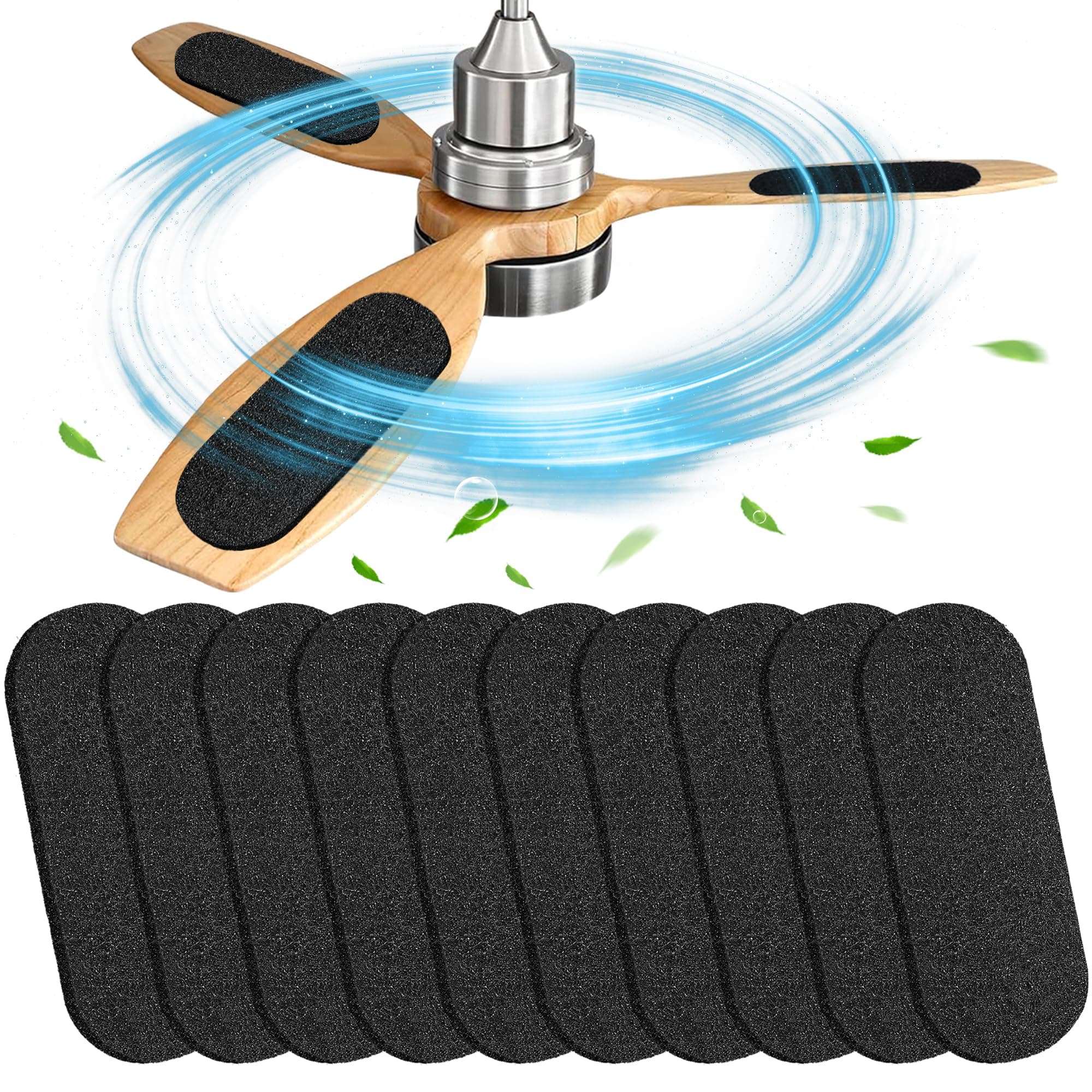 10 Pcs Ceiling Fan Filters for Blades Activated Coconut Shell Carbon Air Filter Easy-Stick Ceiling Fan Blade Filters Thickness Ceiling Fan Air Filters for Home Office Common Household Contaminants
