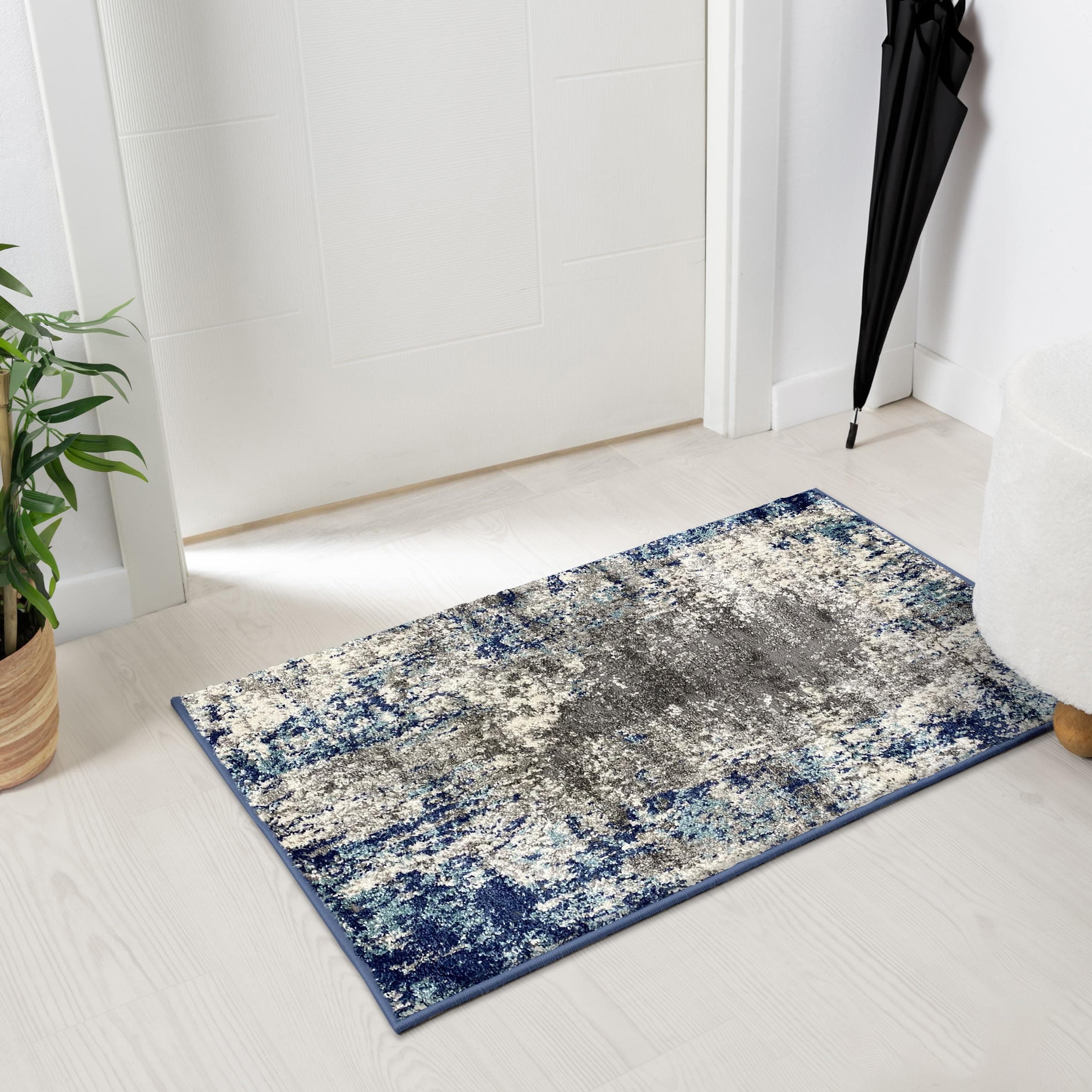 Artistic Area Rug, D.Blue-L.Blue 2x3