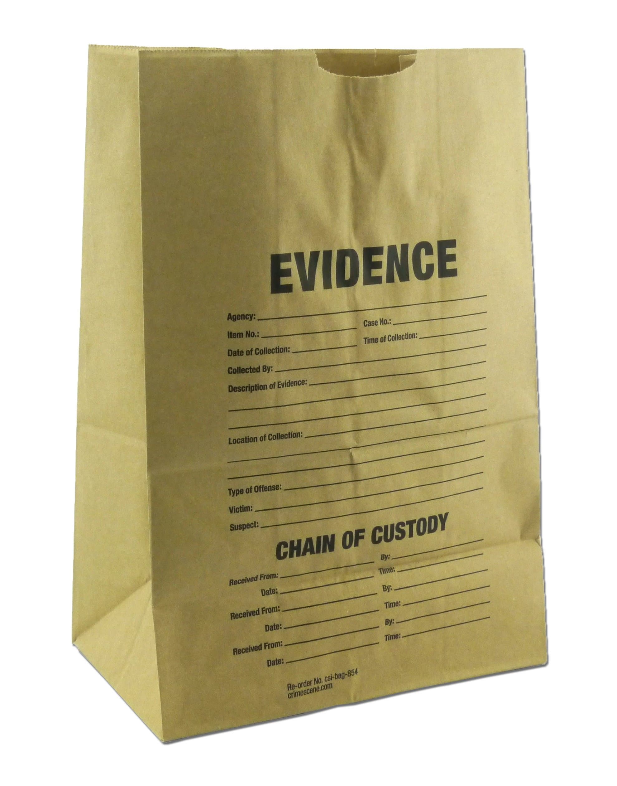 Crime Scene Paper Evidence Bag, Large 100pk
