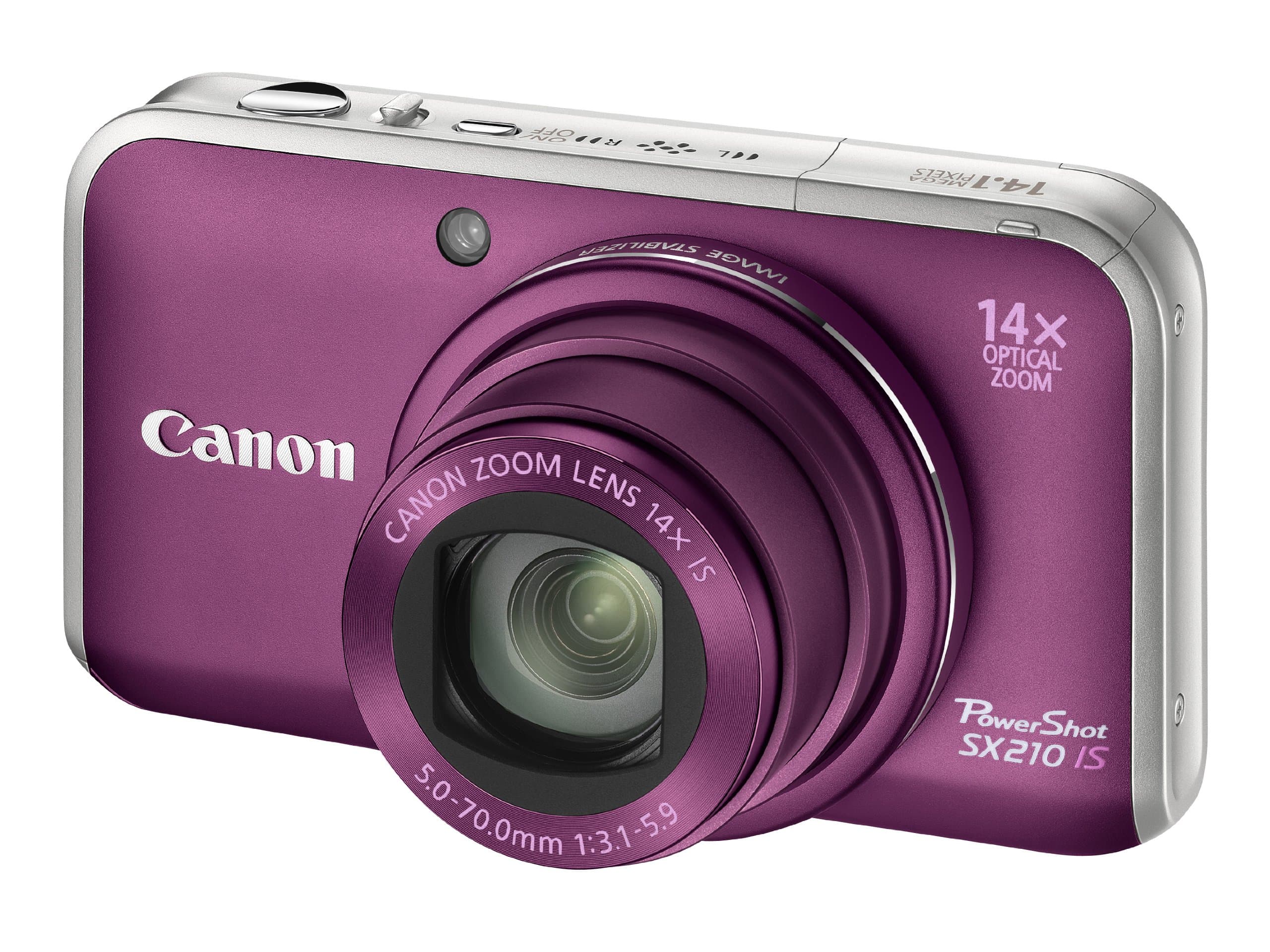 Canon PowerShot SX210 IS Digital Camera - Purple (14.1 MP, 14x Optical Zoom) 3.0 Inch PureColor LCD
