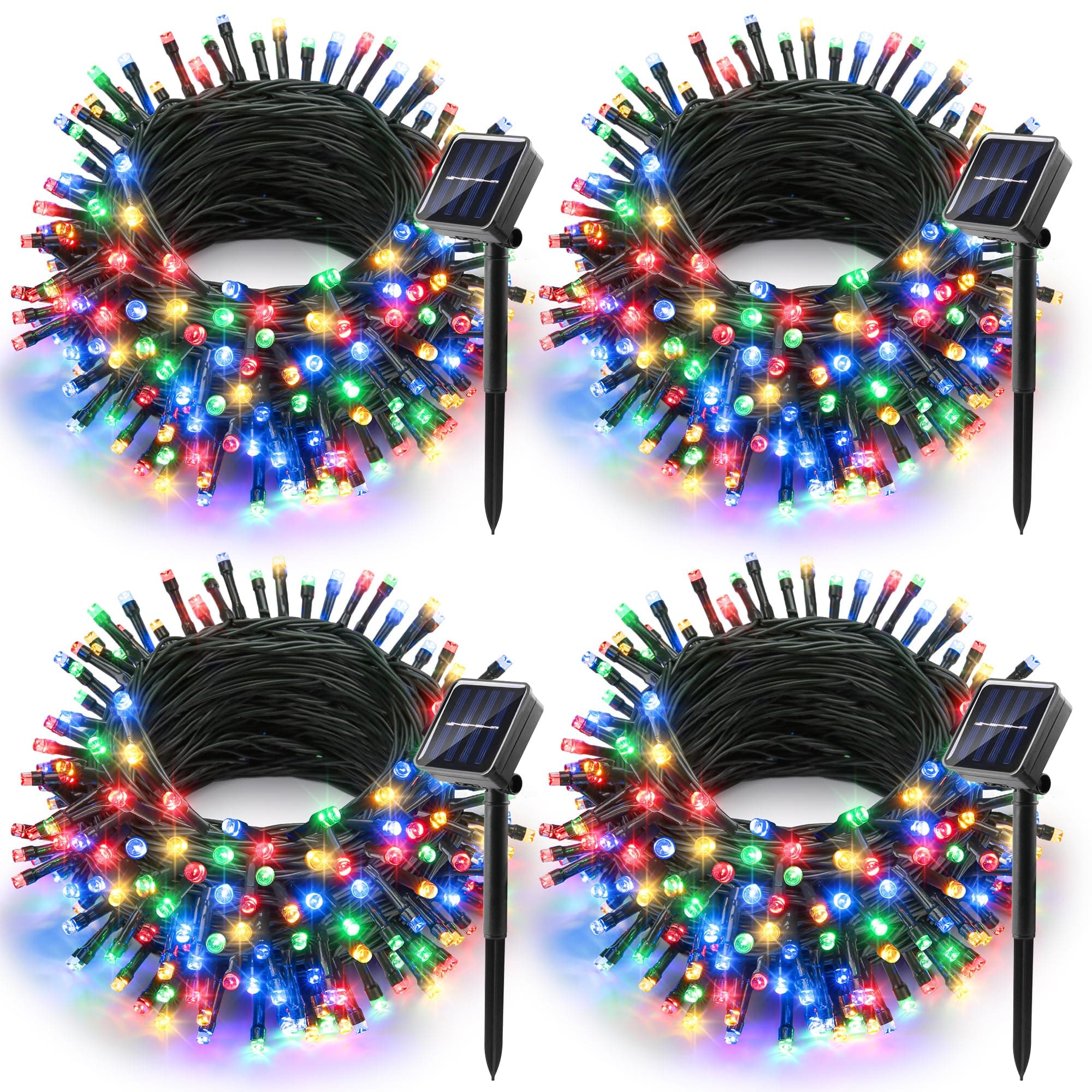 Joomer Solar Christmas Lights Outdoor, 4 Pack Total 156FT 400LED 8 Lighting Modes Solar String Light Waterproof Fairy Tree Lighted for Garden Yard Patio Christmas Decoration (Multicolor)