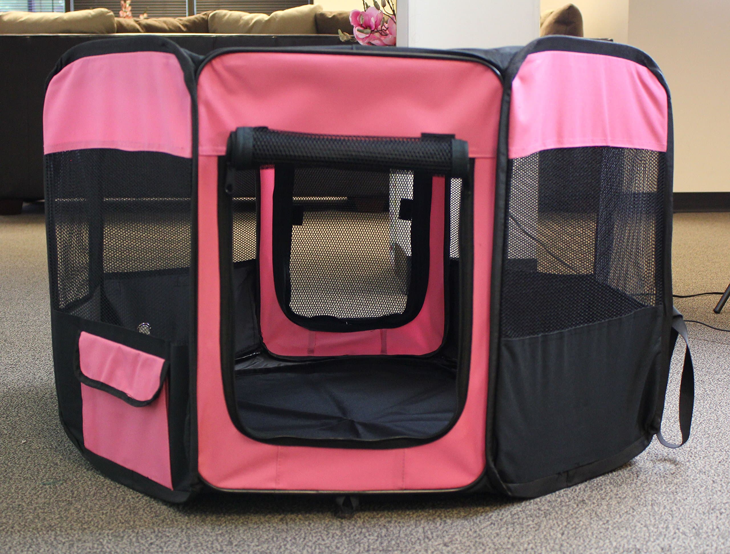 35" Foldable Playpen Exercise 6 panel Tent for Dog and Cat (Pink, XS) domestic shipping in USA only