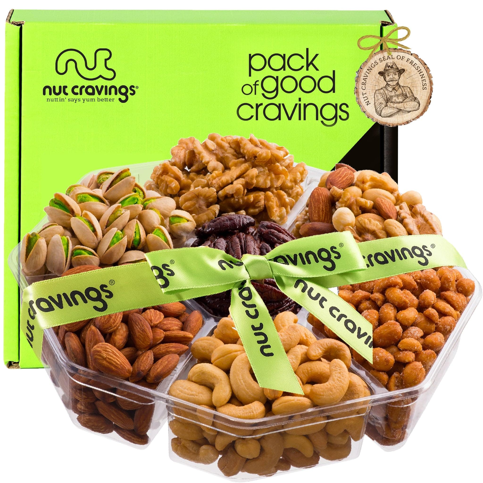 Green Ribbon Gift Box Nuts Mix - XL