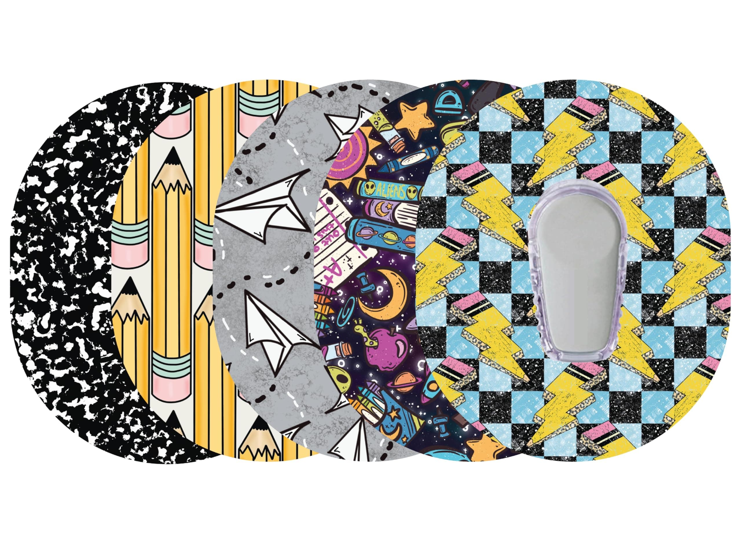 Glucomart Adhesive Patches for Dexcom G6 – 5-Pack Waterproof, Sweatproof CGM Overpatches – Hypoallergenic CGM Patches (Back to School)