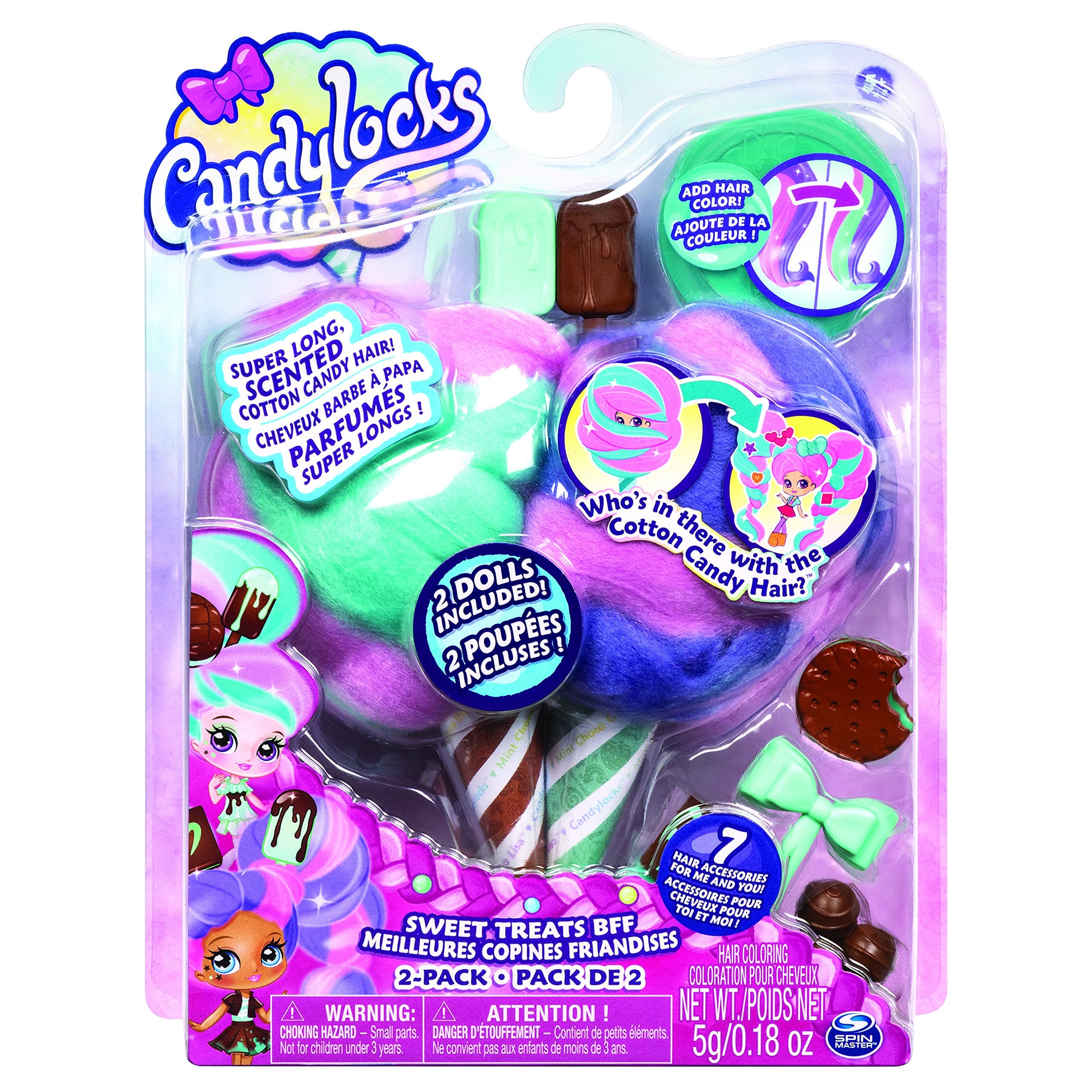 Candylocks, BFF 2-Pack, Jilly Jelly and Donna Nut, Scented Collectible Dolls with Accessories (Styles Vary)