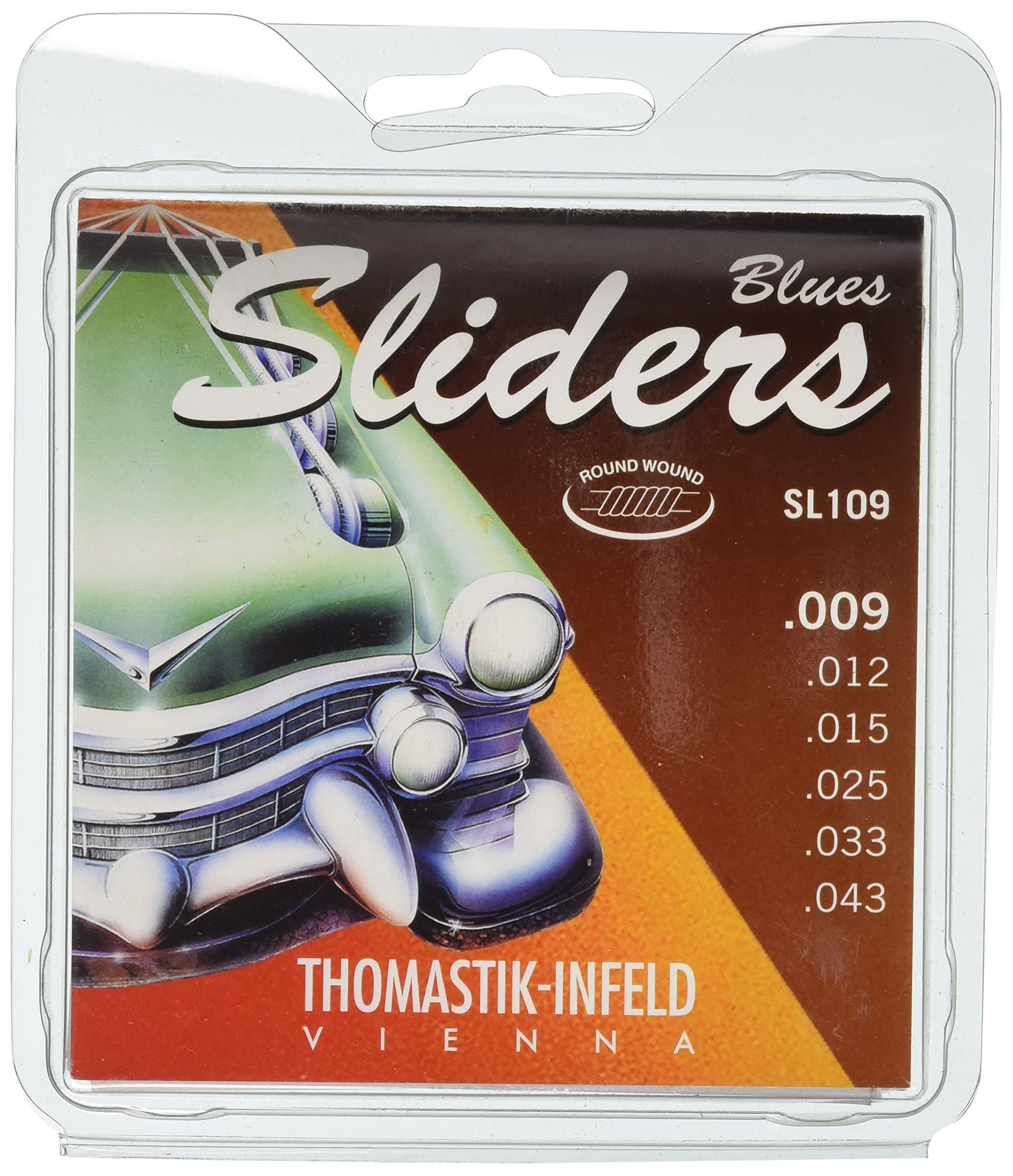 SL109 Electric Guitar Strings, Sliders Blues 6 String Set with Round Wound Nickel E, B, G, D, A, E Set